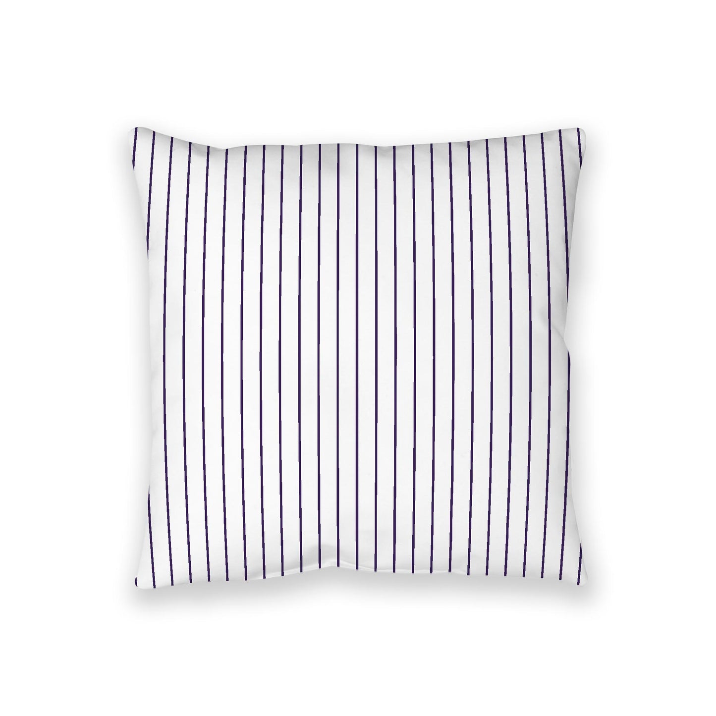 White Spun Polyester Floor Pillow, Purple Stripes on Top, White Bottom, 36 x 36 inches
