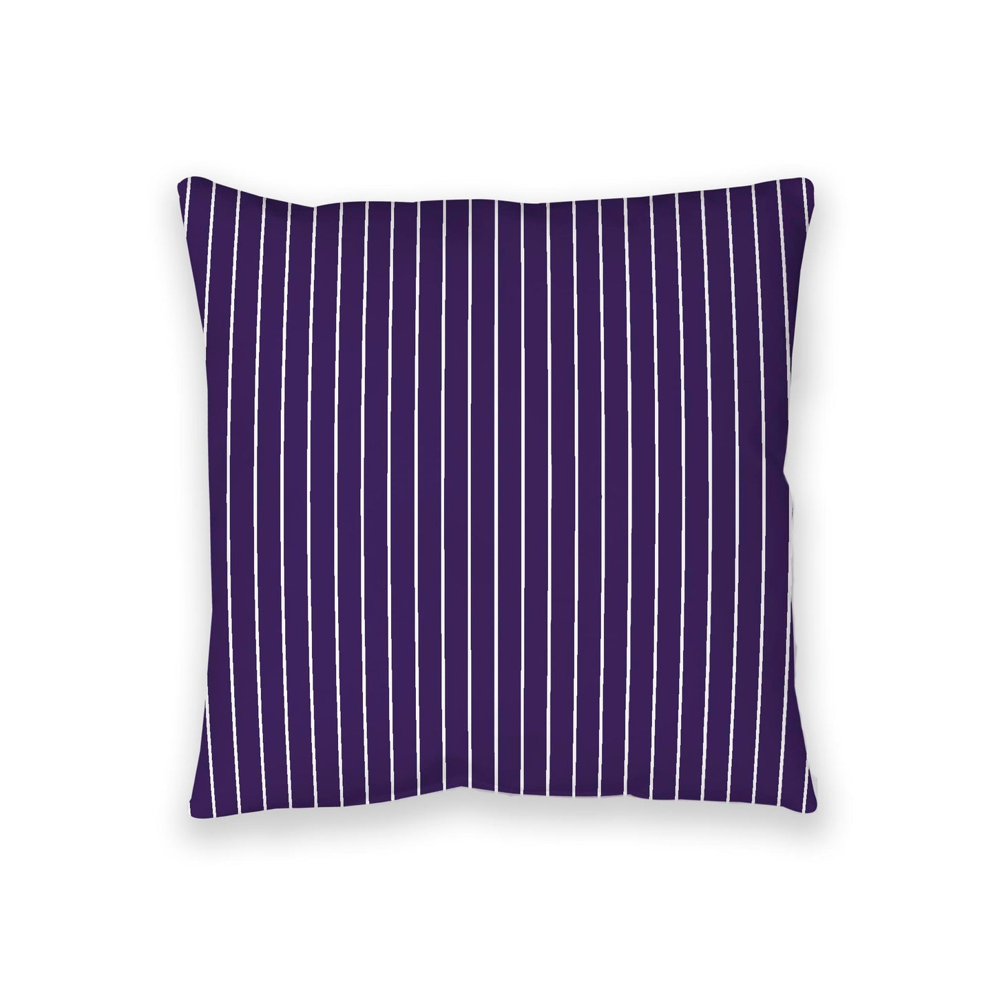 Purple Spun Polyester Floor Pillow, White Stripes on Top, Purple Bottom, 36 x 36 inches
