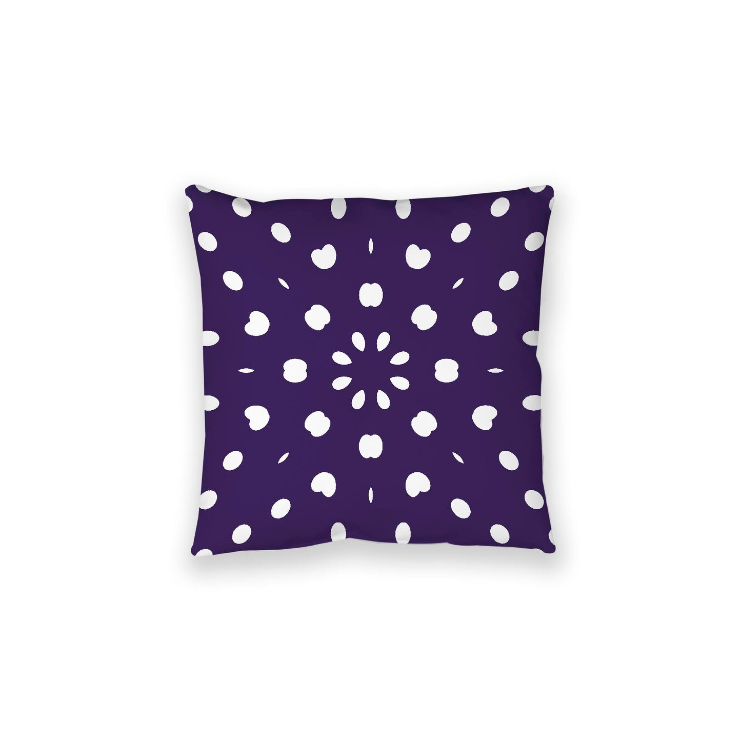 Purple Spun Polyester Floor Pillow, White Burst Pattern on Top, Purple Bottom, 28 x 28 inches