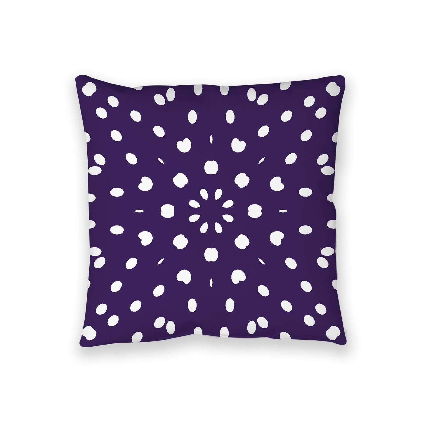 Purple Spun Polyester Floor Pillow, White Burst Pattern on Top, Purple Bottom, 36 x 36 inches