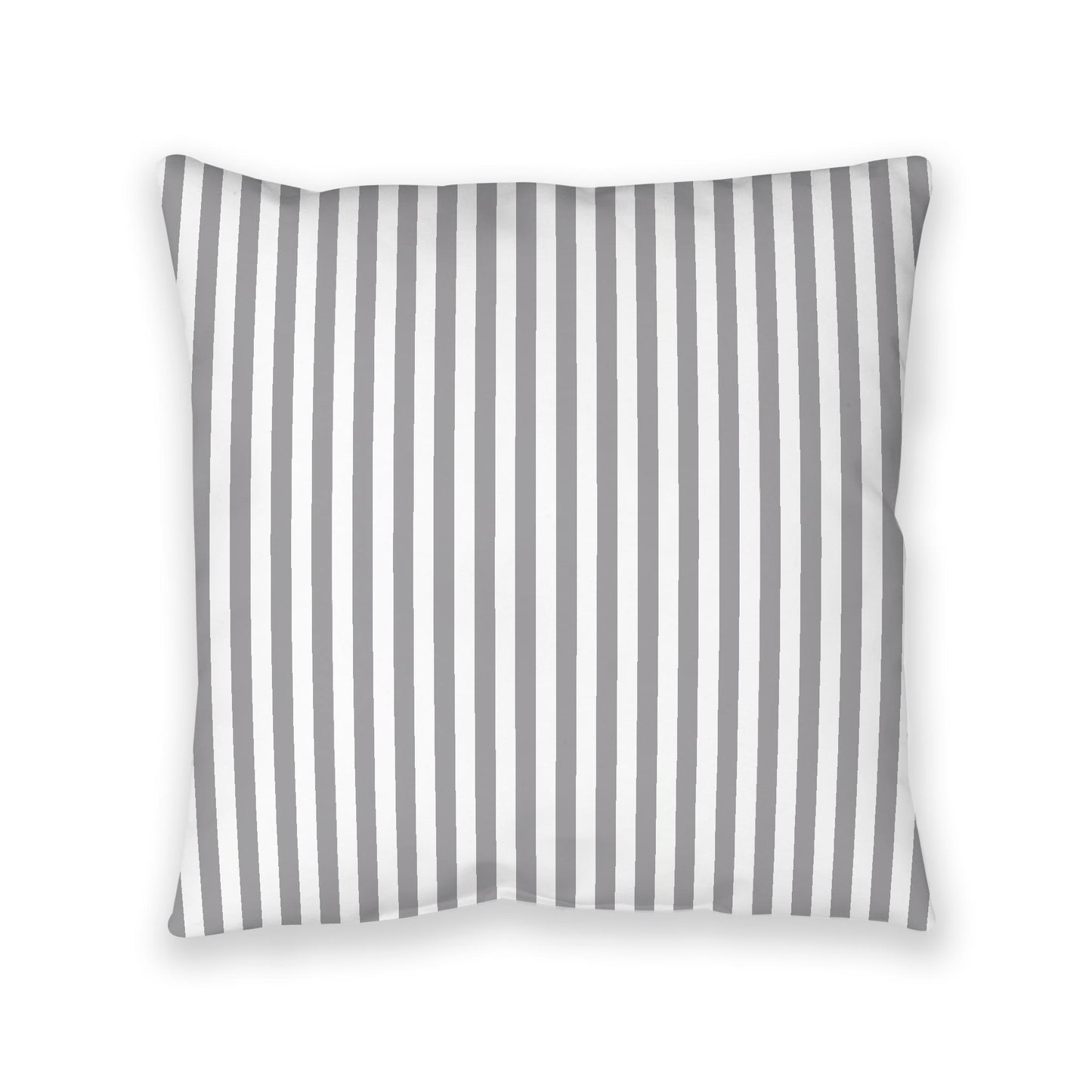 White Spun Polyester Floor Pillow, Bold Grey Bars on Top, White Bottom, 40 x 40 inches