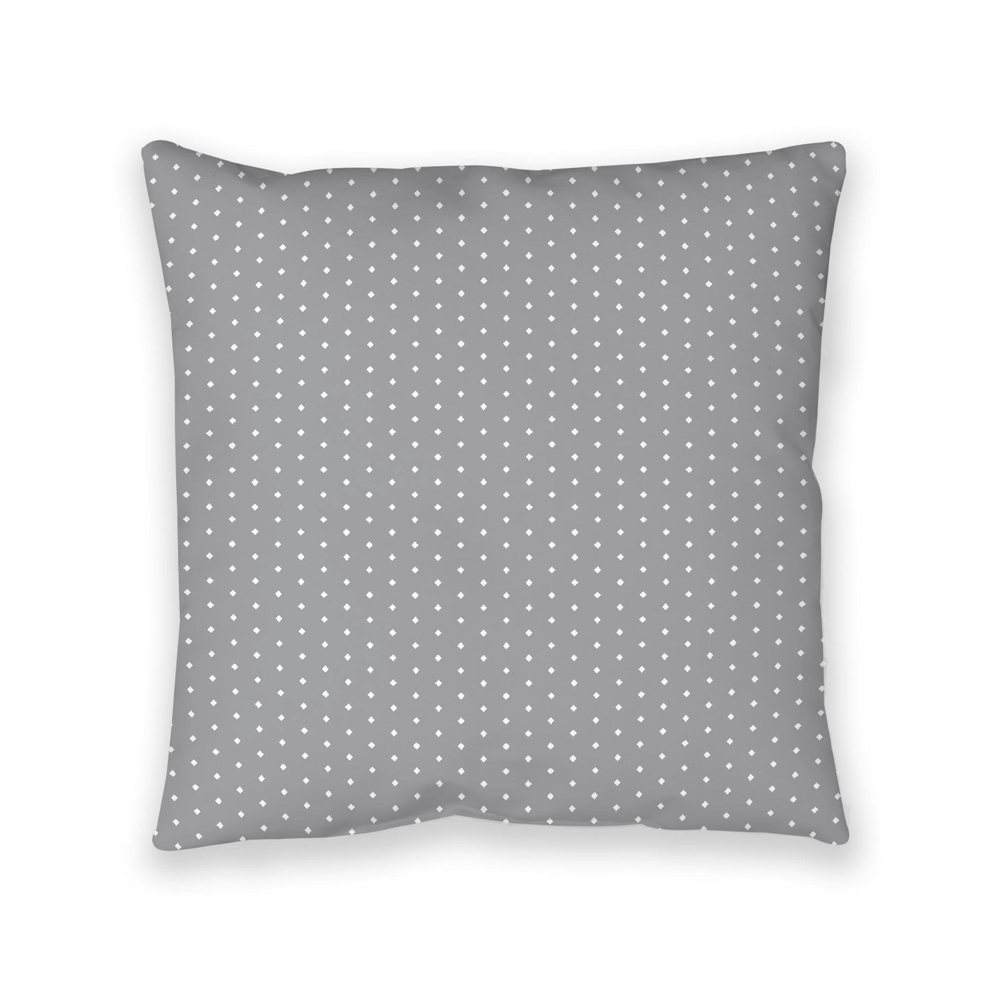 Grey Spun Polyester Floor Pillow, White Diamonds on Top, Grey Bottom, 40 x 40 inches
