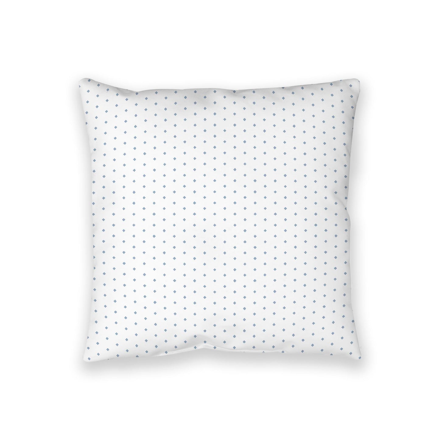 White Spun Polyester Floor Pillow, Blue Diamonds on Top, White Bottom, 36 x 36 inches