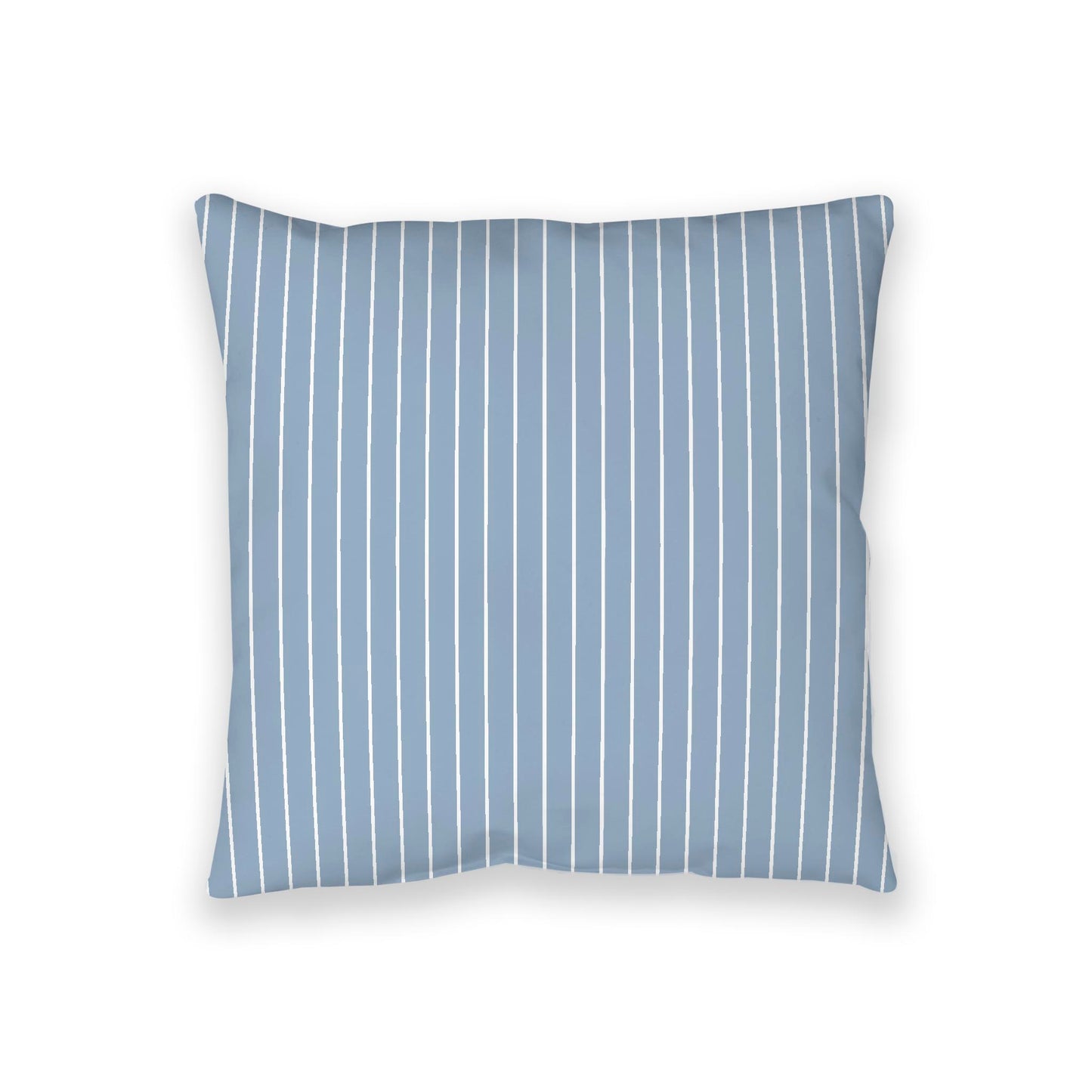 Blue Spun Polyester Floor Pillow, White Stripes on Top, Blue Bottom, 36 x 36 inches