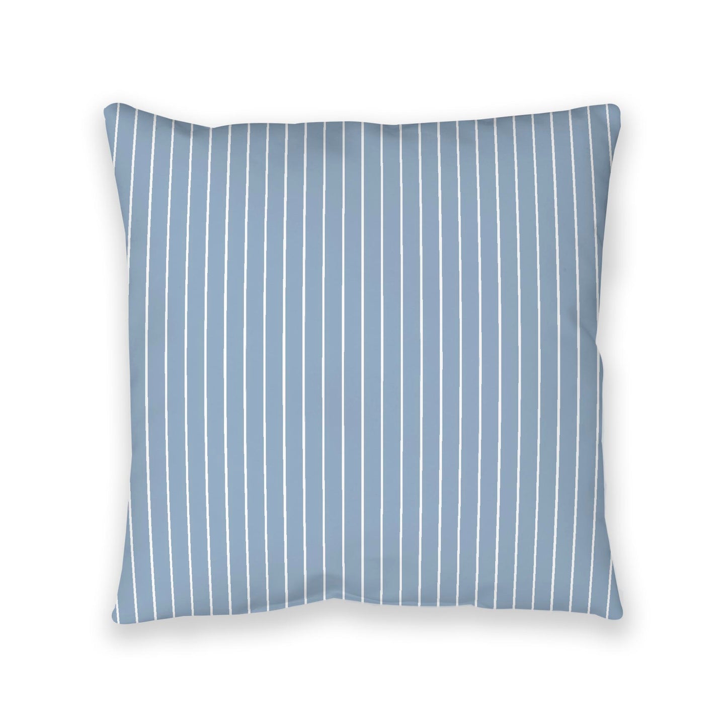 Blue Spun Polyester Floor Pillow, White Stripes on Top, Blue Bottom, 40 x 40 inches