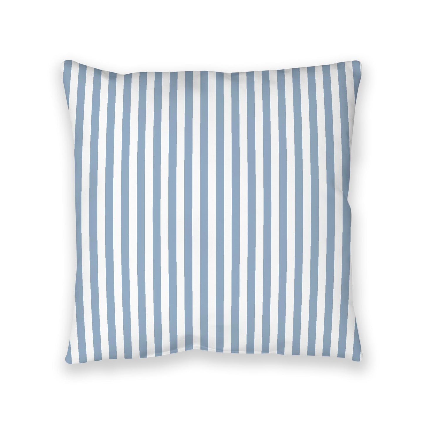 White Spun Polyester Floor Pillow, Bold Blue Bars on Top, White Bottom, 40 x 40 inches