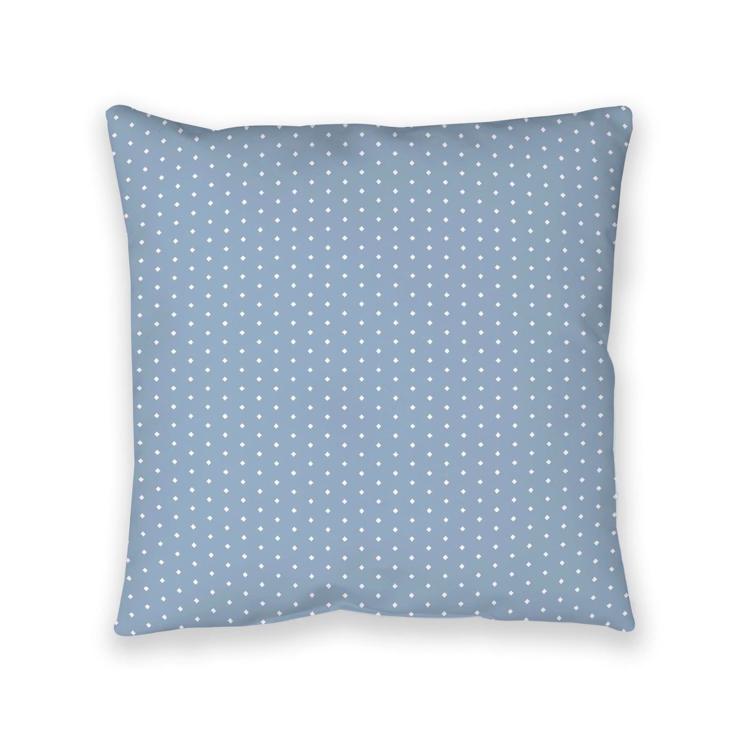 Blue Spun Polyester Floor Pillow, White Diamonds on Top, Blue Bottom, 40 x 40 inches