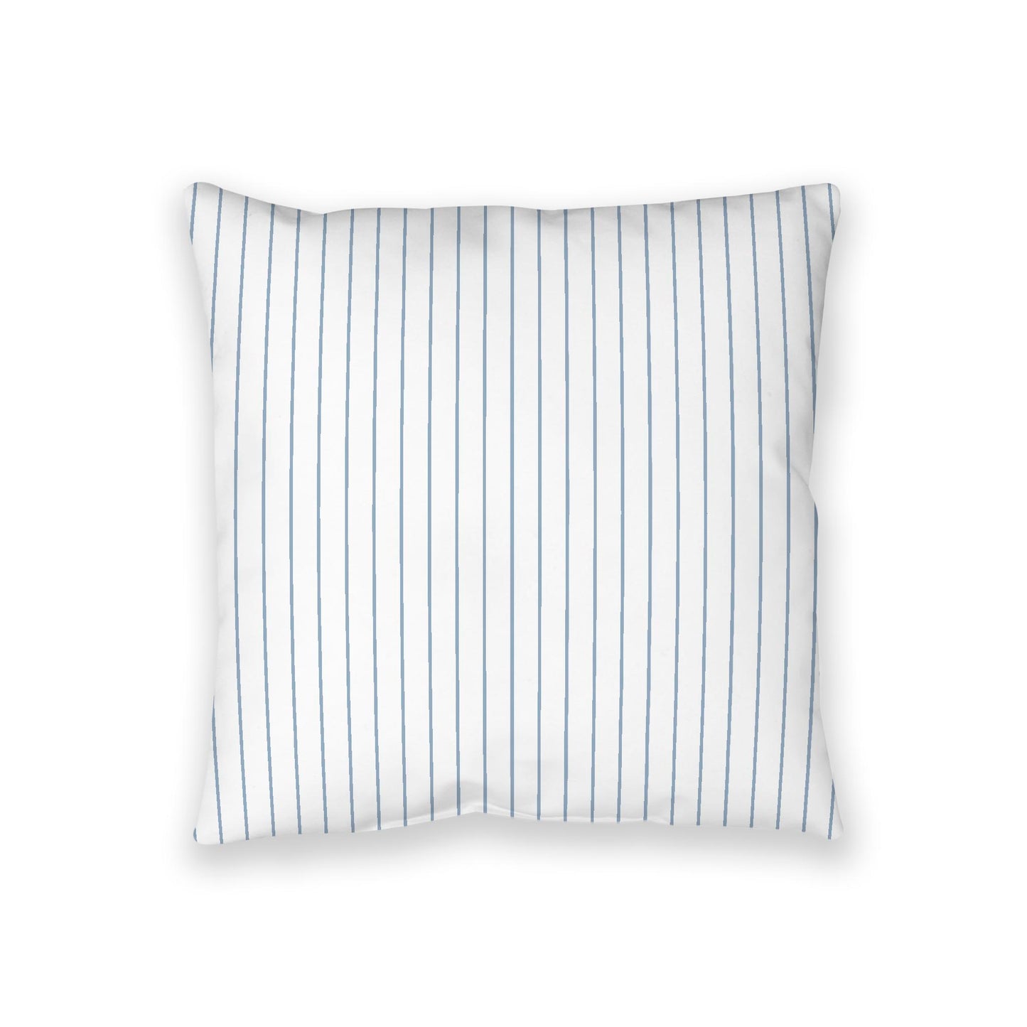 White Spun Polyester Floor Pillow, Blue Stripes on Top, White Bottom, 36 x 36 inches