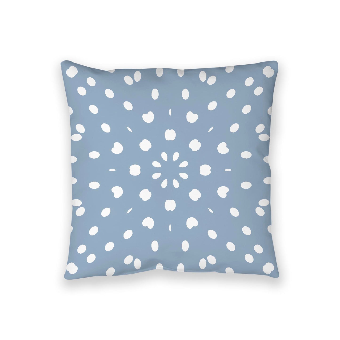 Blue Spun Polyester Floor Pillow, White Burst Pattern on Top, Blue Bottom, 36 x 36 inches