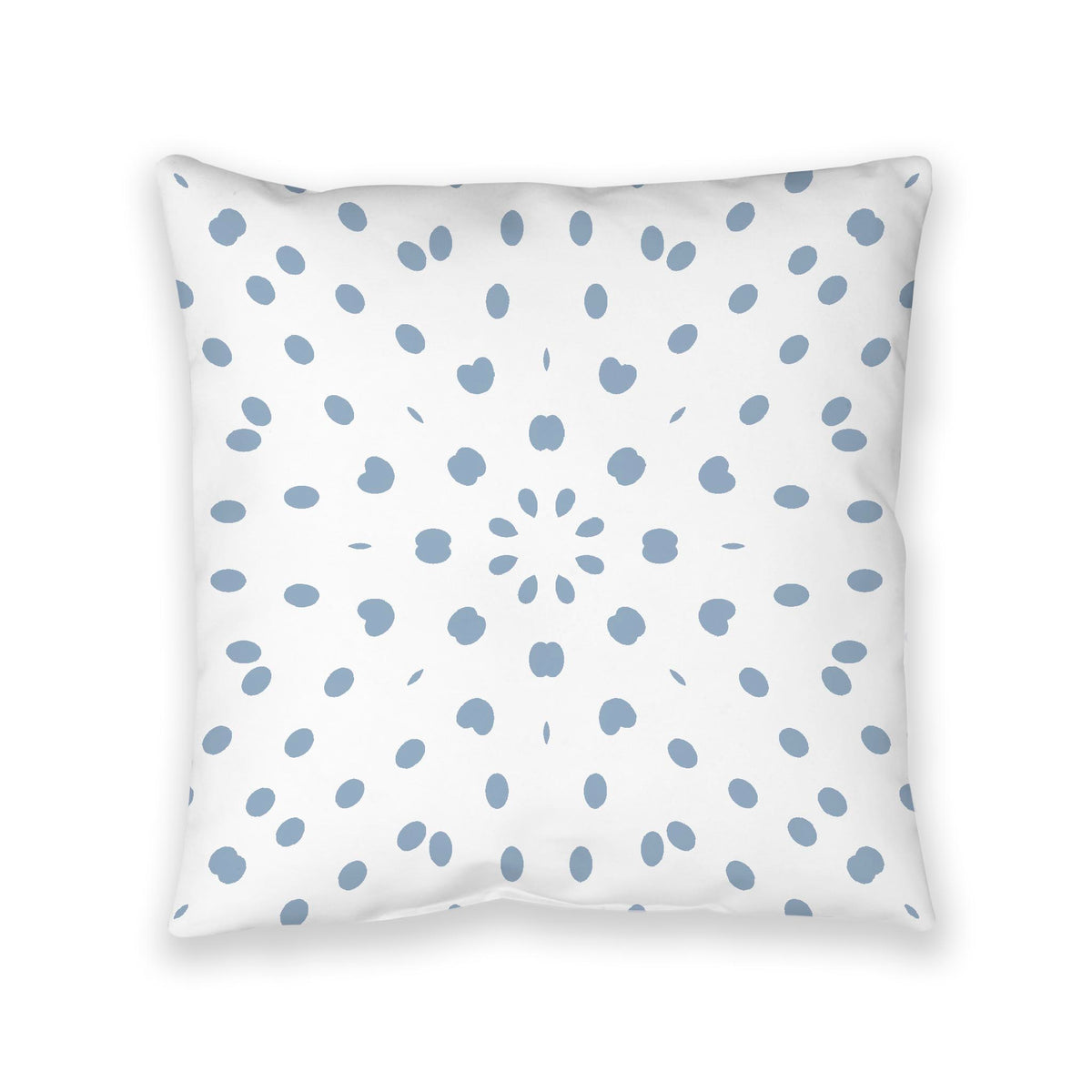 White Spun Polyester Square Floor Pillow, Blue Burst on Top | 40 x 40 inches