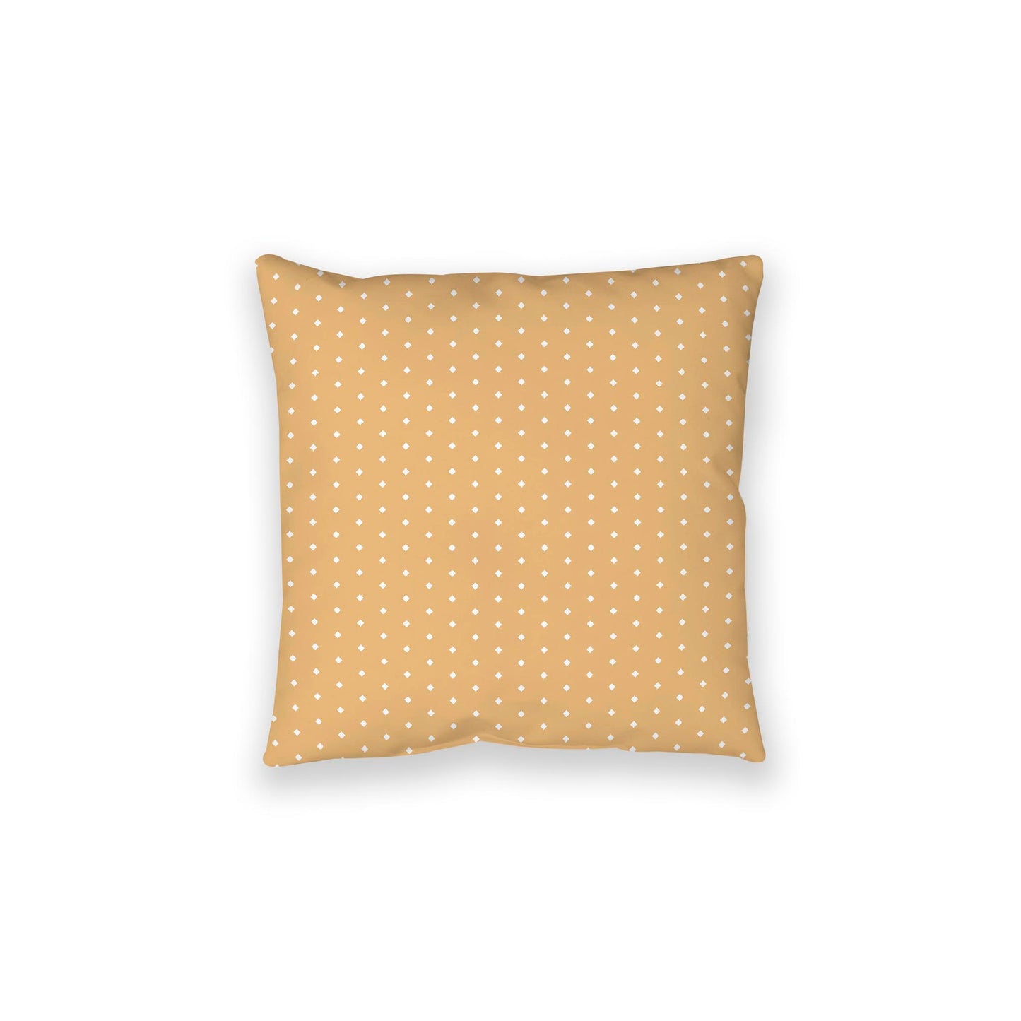 Pale Orange Spun Polyester Floor Pillow, White Diamonds on Top, Pale Orange Bottom, 28 x 28 inches