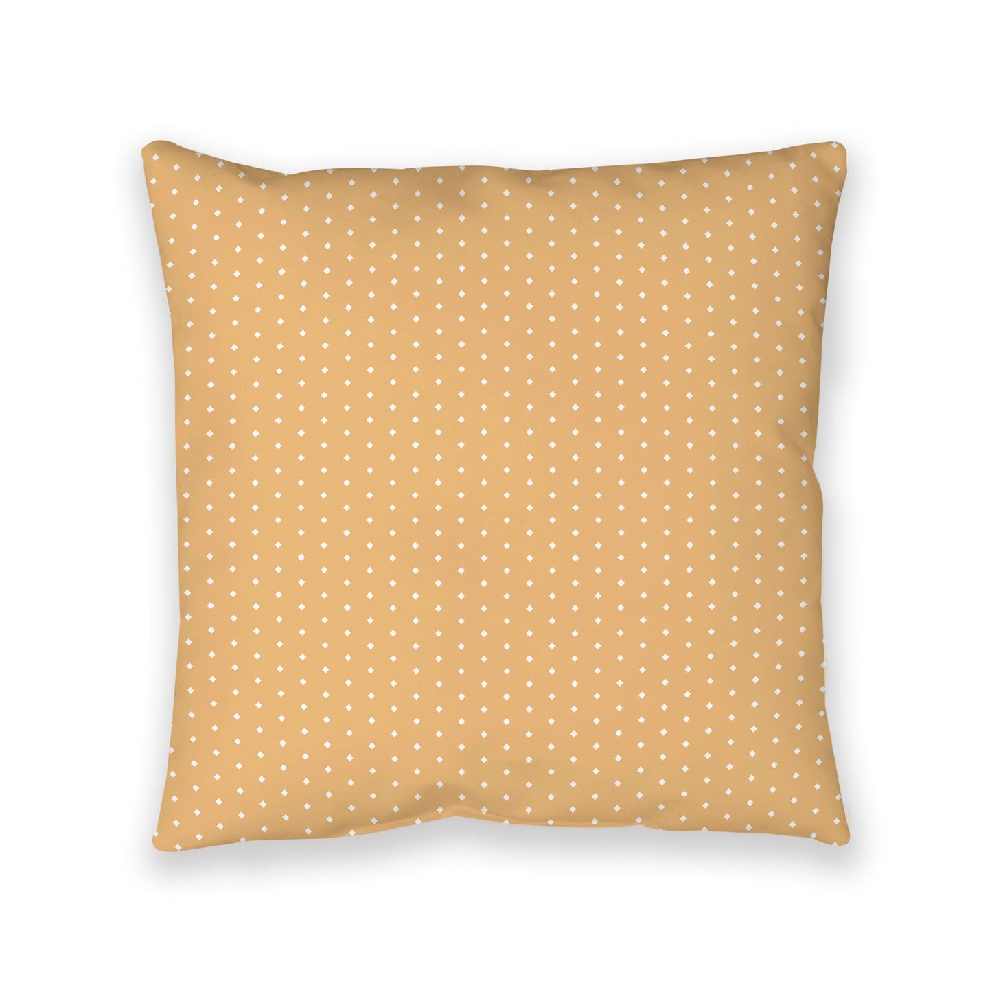 Pale Orange Spun Polyester Floor Pillow, White Diamonds on Top, Pale Orange Bottom, 40 x 40 inches