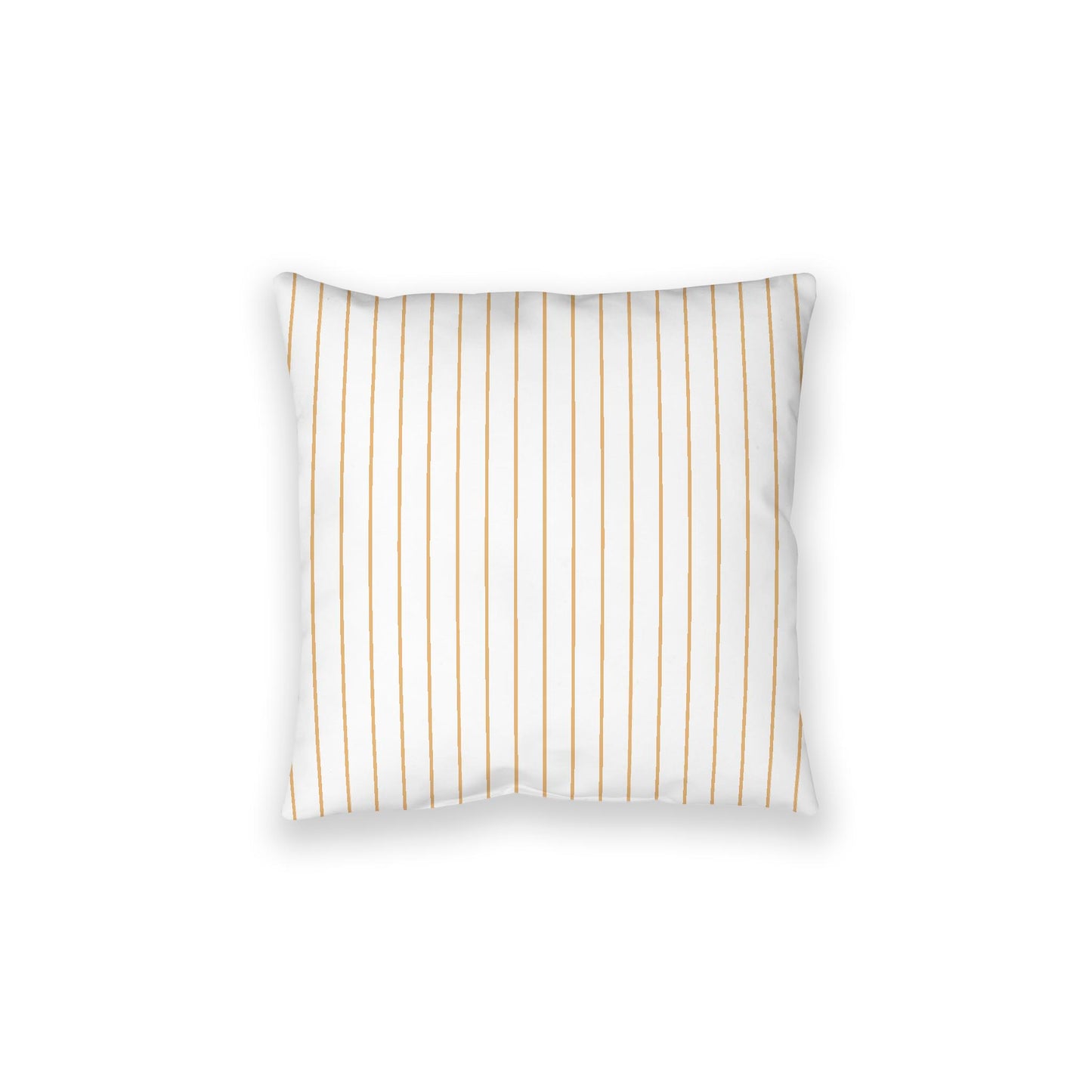 White Spun Polyester Floor Pillow, Pale Orange Stripes on Top, White Bottom, 28 x 28 inches