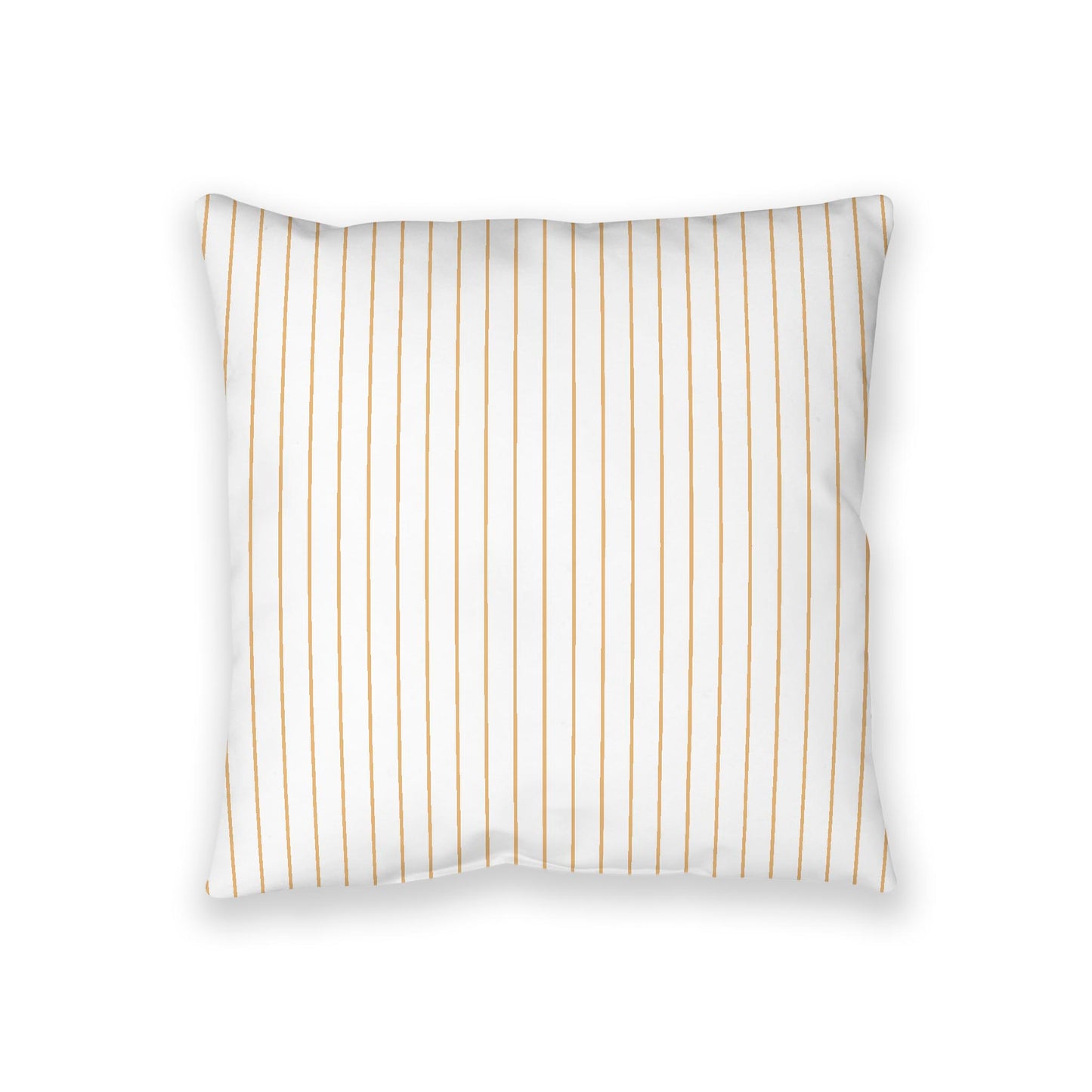 White Spun Polyester Floor Pillow, Pale Orange Stripes on Top, White Bottom, 36 x 36 inches