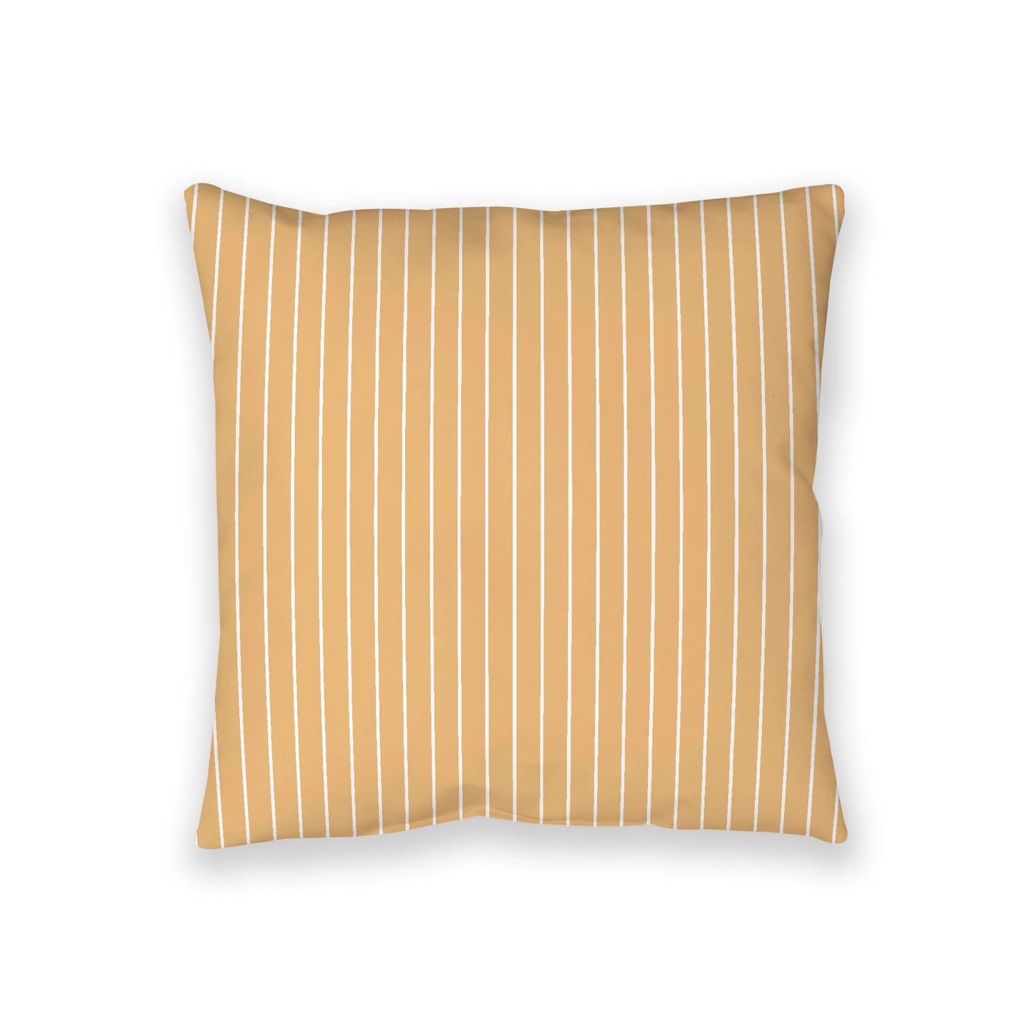 Pale Orange Spun Polyester Floor Pillow, White Stripes on Top, Pale Orange Bottom, 36 x 36 inches