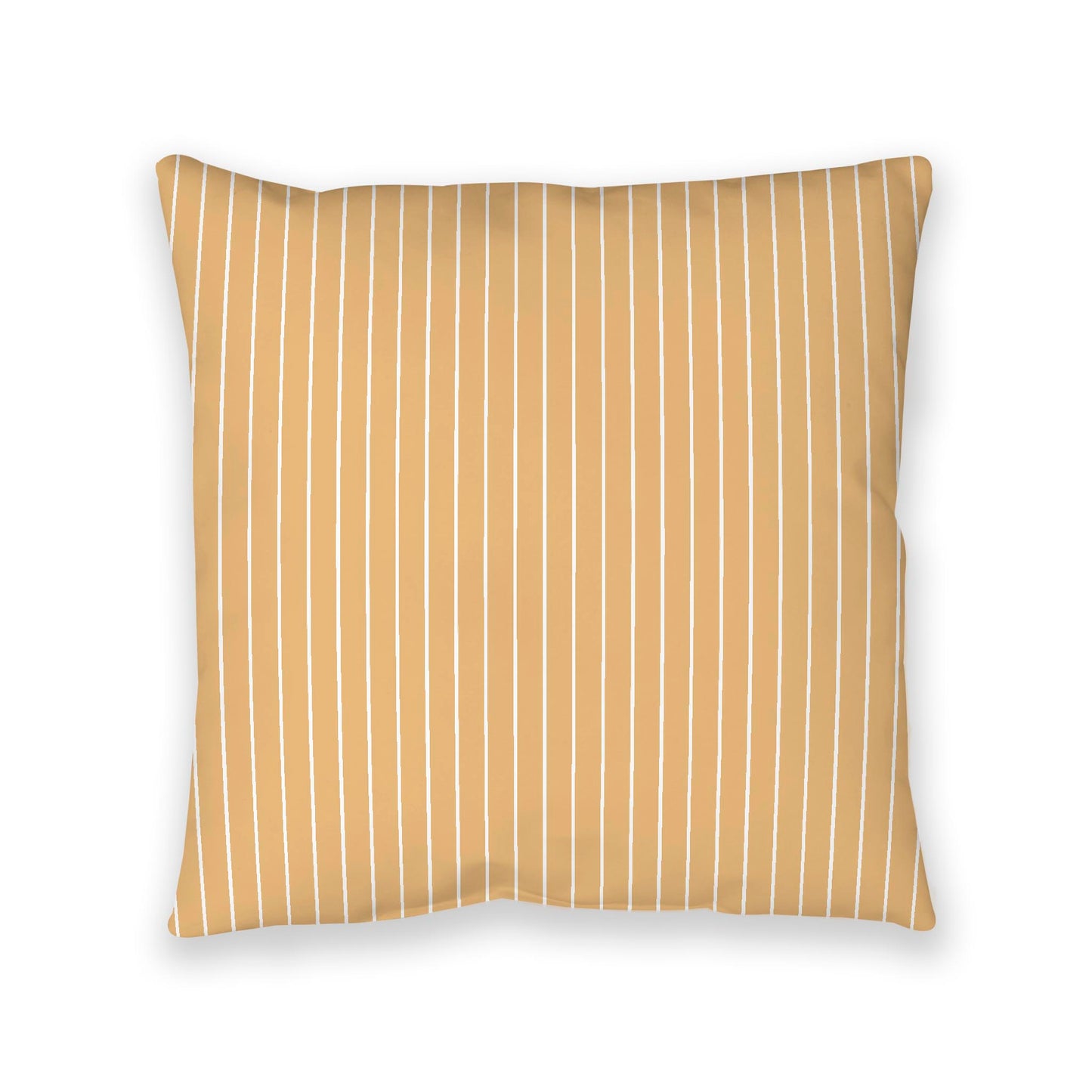 Pale Orange Spun Polyester Floor Pillow, White Stripes on Top, Pale Orange Bottom, 40 x 40 inches
