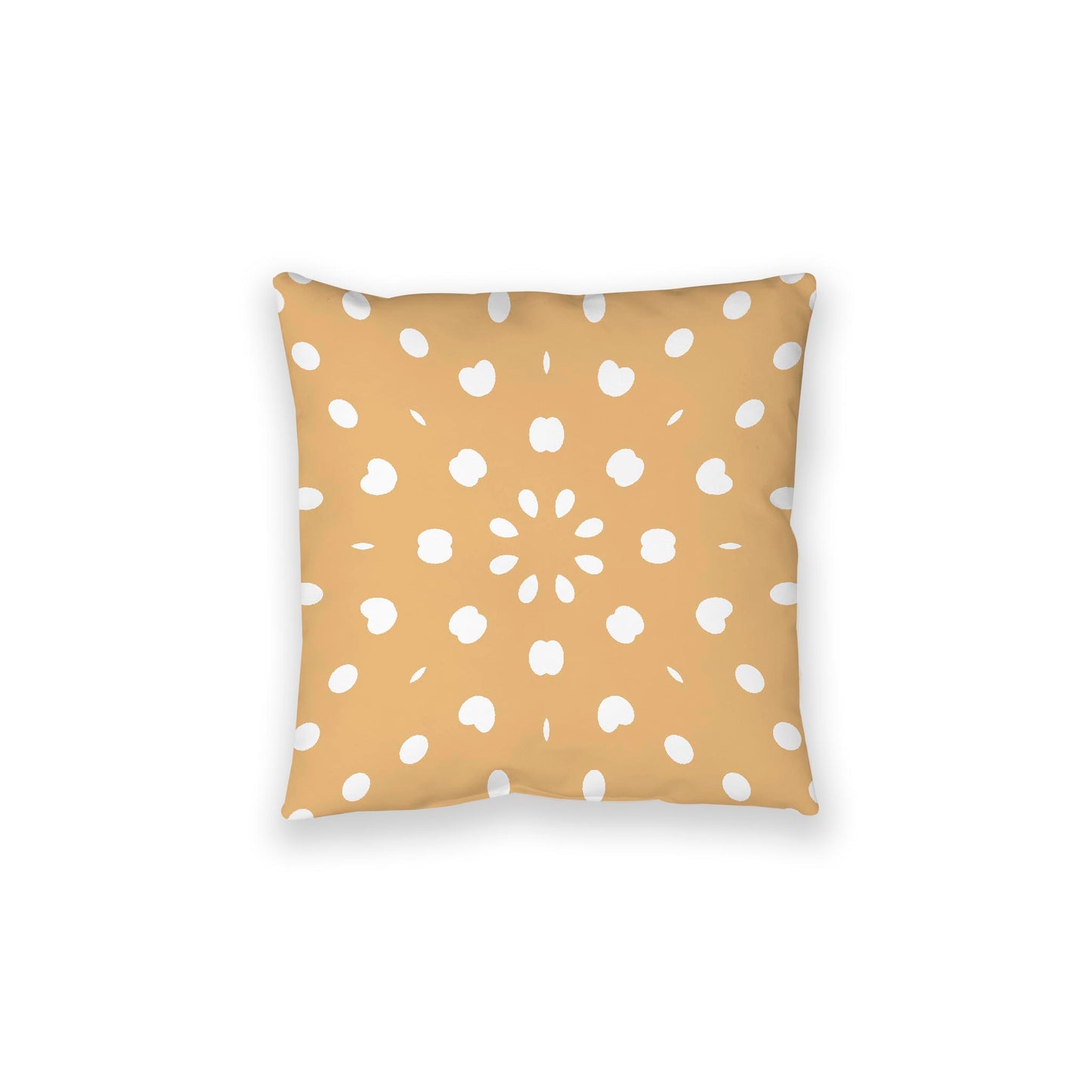 Pale Orange Spun Polyester Floor Pillow, White Burst Pattern on Top, Pale Orange Bottom, 28 x 28 inches