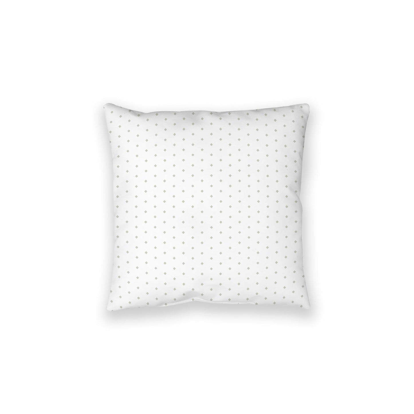 White Spun Polyester Floor Pillow, Pale Green Diamonds on Top, White Bottom, 28 x 28 inches