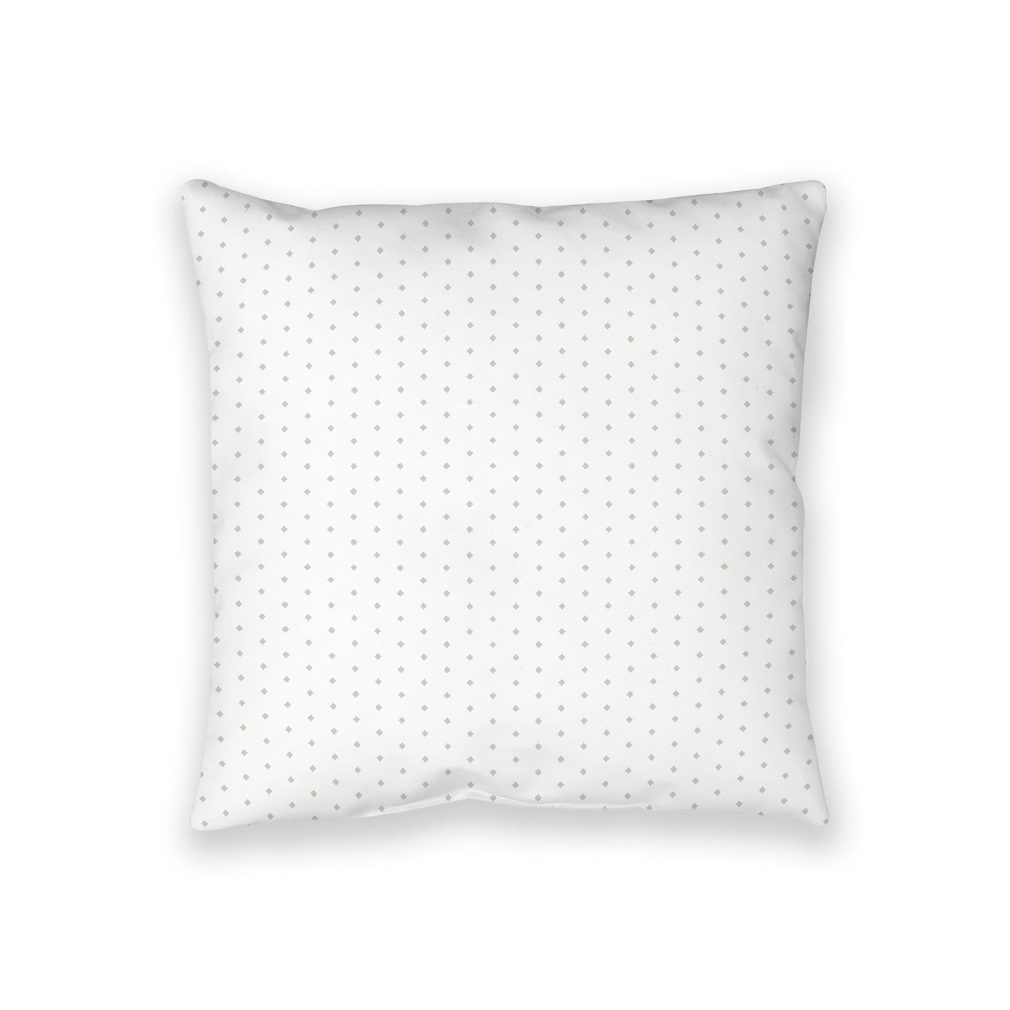 White Spun Polyester Floor Pillow, Pale Green Diamonds on Top, White Bottom, 36 x 36 inches