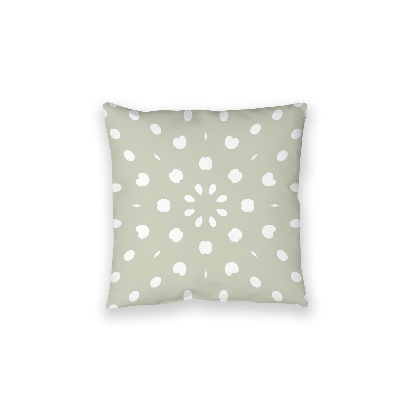 Pale Green Spun Polyester Floor Pillow, White Burst Pattern on Top, Pale Green Bottom, 28 x 28 inches