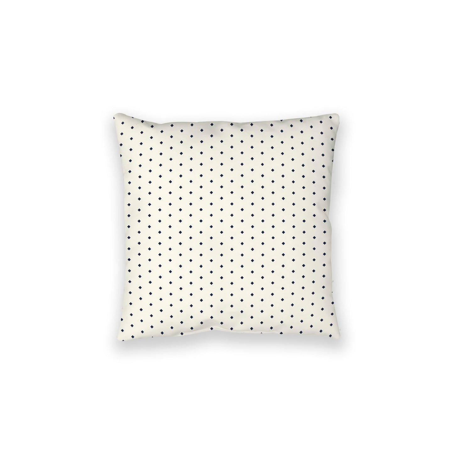 Pale Cream Spun Polyester Floor Pillow, Navy Blue Diamonds on Top, Pale Cream Bottom, 28 x 28 inches