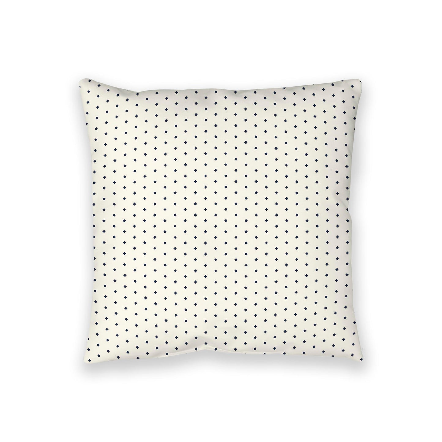 Pale Cream Spun Polyester Floor Pillow, Navy Blue Diamonds on Top, Pale Cream Bottom, 36 x 36 inches