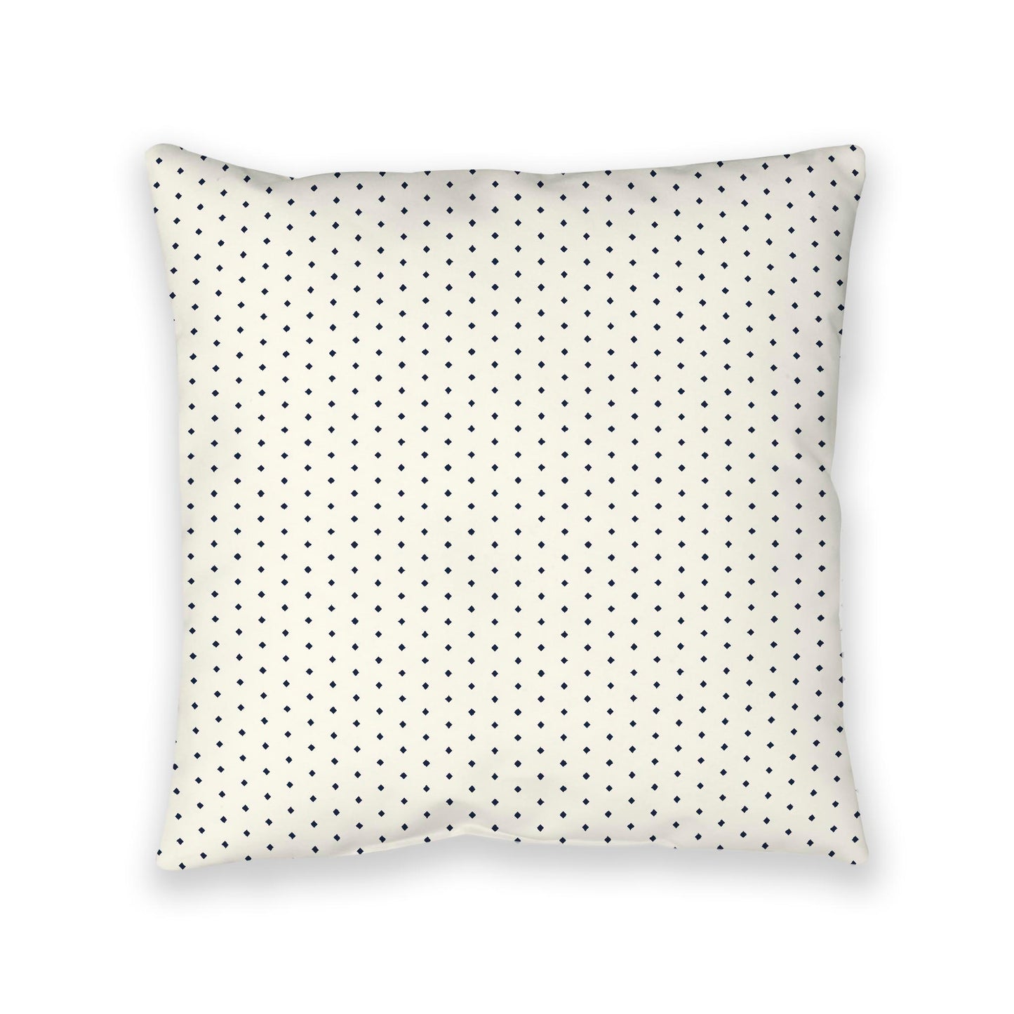 Pale Cream Spun Polyester Floor Pillow, Navy Blue Diamonds on Top, Pale Cream Bottom, 40 x 40 inches