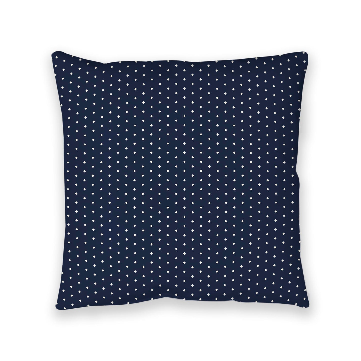 Navy Blue Spun Polyester Floor Pillow, Pale Cream Diamonds on Top, Navy Blue Bottom, 40 x 40 inches