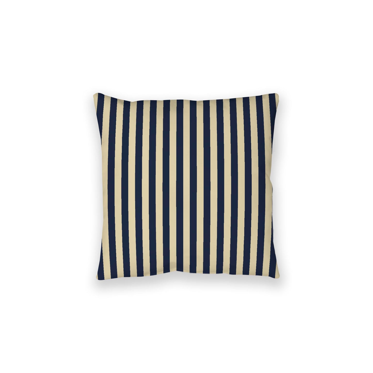 Desert Sand Spun Polyester Floor Pillow, Bold Navy Blue Bars on Top, Desert Sand Bottom, 28 x 28 inches