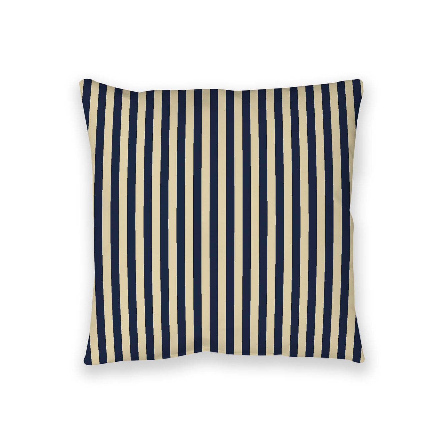 Desert Sand Spun Polyester Floor Pillow, Bold Navy Blue Bars on Top, Desert Sand Bottom, 36 x 36 inches