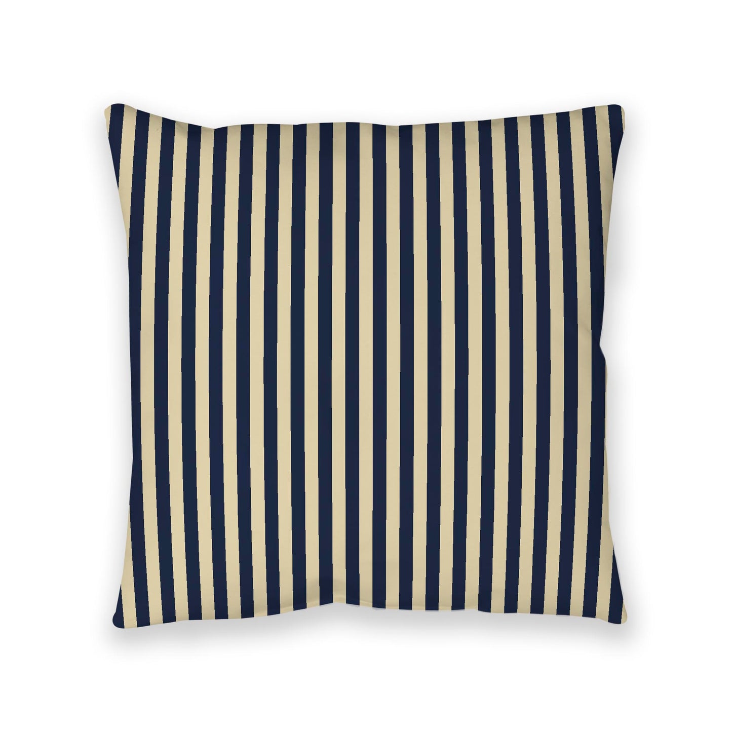 Desert Sand Spun Polyester Floor Pillow, Bold Navy Blue Bars on Top, Desert Sand Bottom, 40 x 40 inches