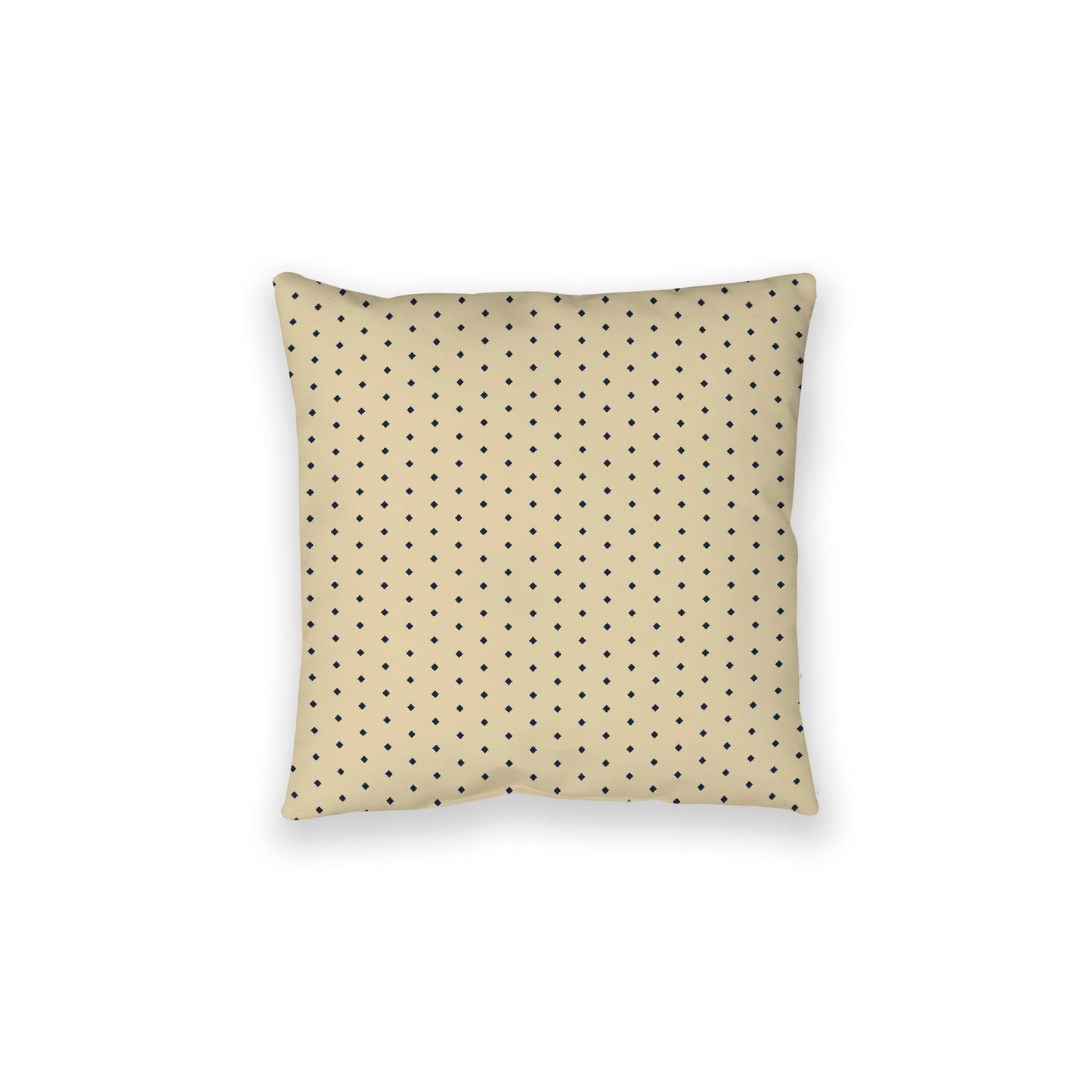 Desert Sand Spun Polyester Floor Pillow, Navy Blue Diamonds on Top, Desert Sand Bottom, 28 x 28 inches