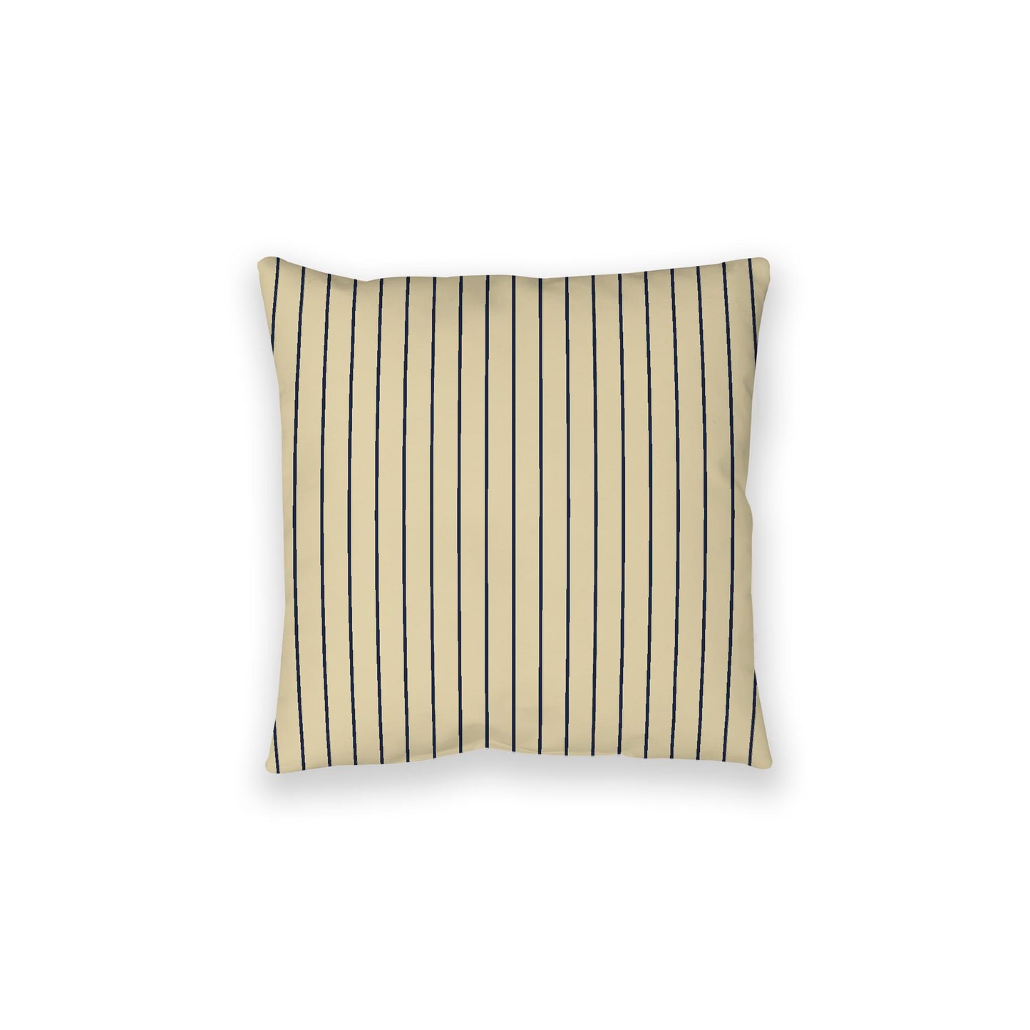 Desert Sand Spun Polyester Floor Pillow, Navy Blue Stripes on Top, Desert Sand Bottom, 28 x 28 inches