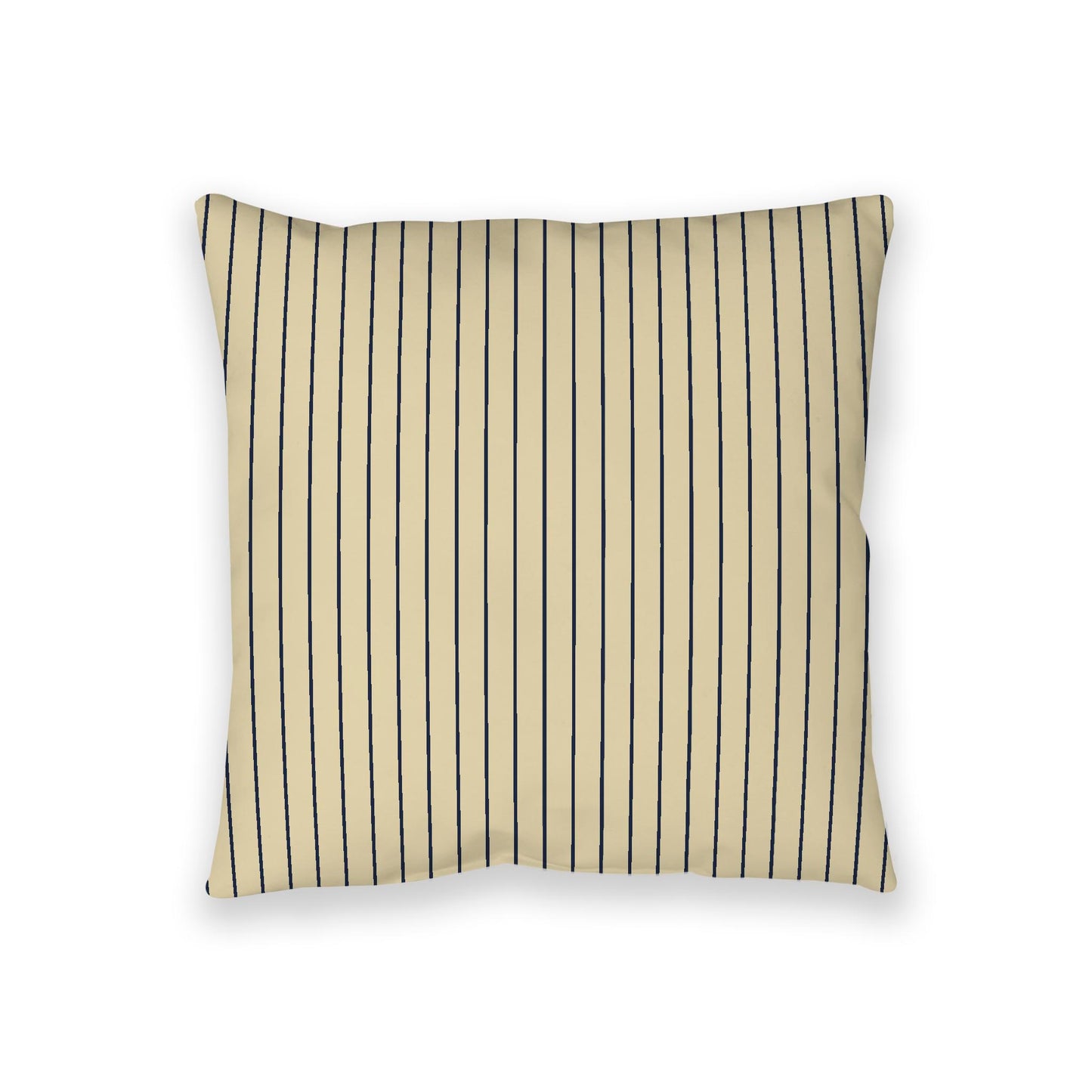 Desert Sand Spun Polyester Floor Pillow, Navy Blue Stripes on Top, Desert Sand Bottom, 36 x 36 inches