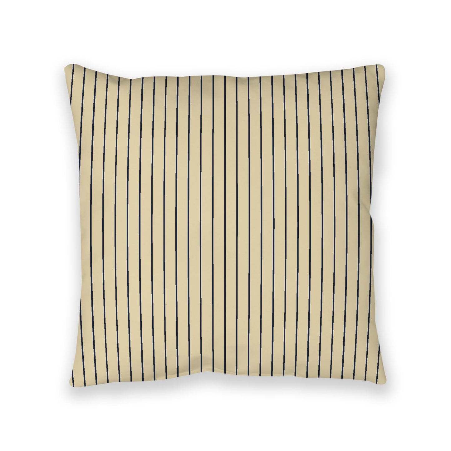 Desert Sand Spun Polyester Floor Pillow, Navy Blue Stripes on Top, Desert Sand Bottom, 40 x 40 inches