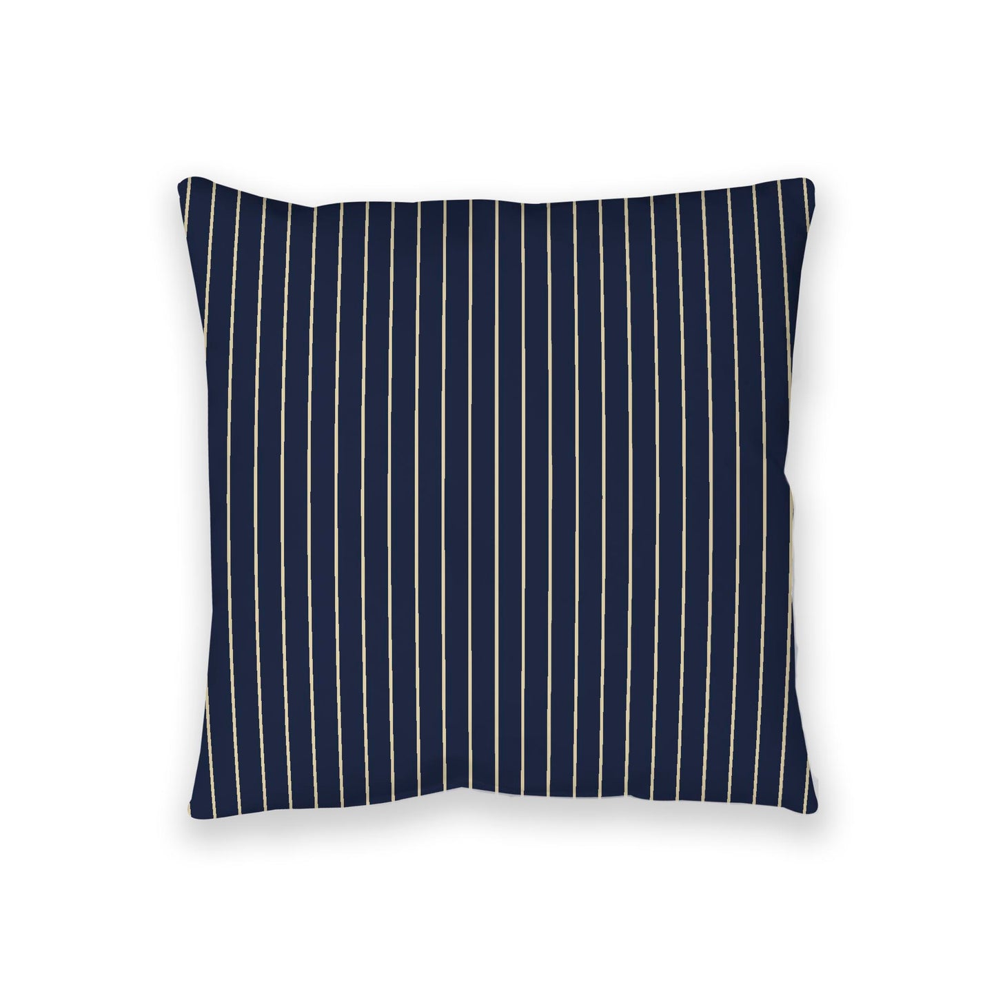 Navy Blue Spun Polyester Floor Pillow, Desert Sand Stripes on Top, Navy Blue Bottom, 36 x 36 inches