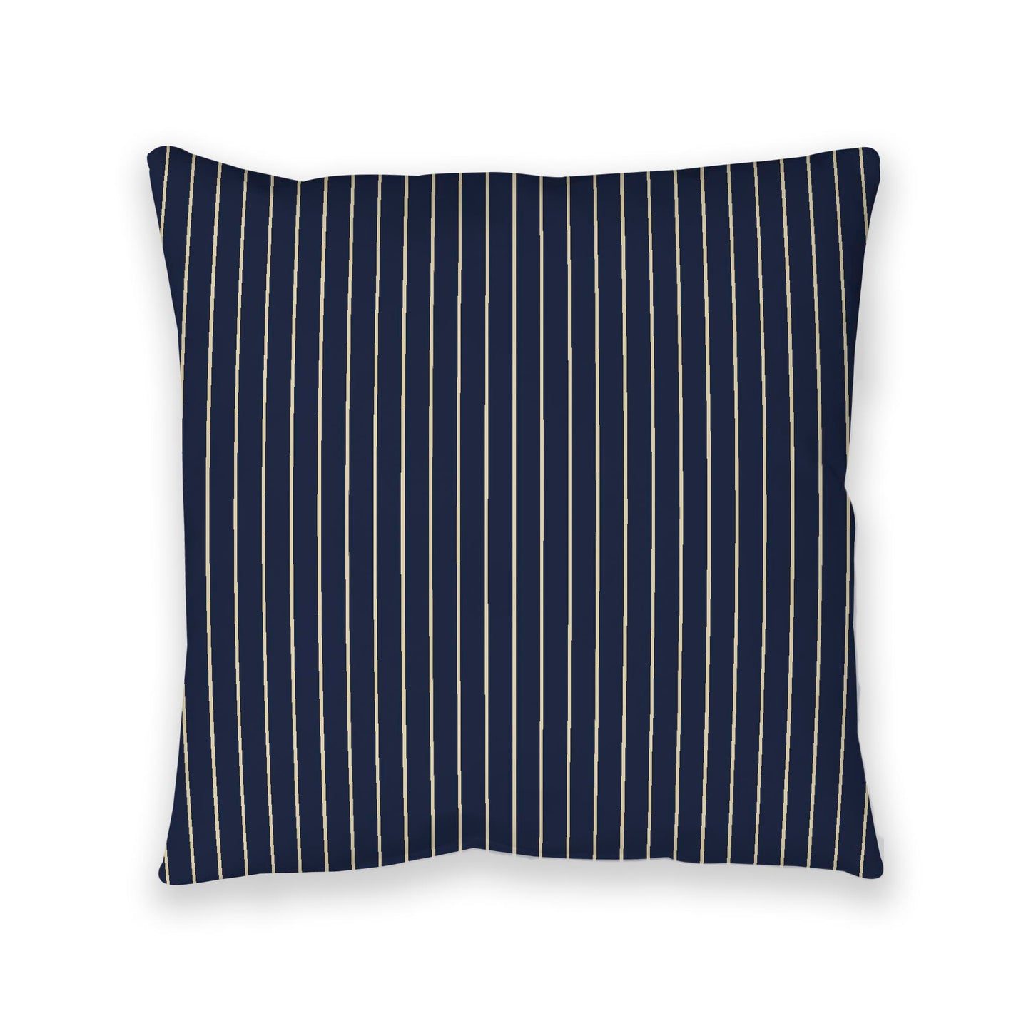 Navy Blue Spun Polyester Floor Pillow, Desert Sand Stripes on Top, Navy Blue Bottom, 40 x 40 inches