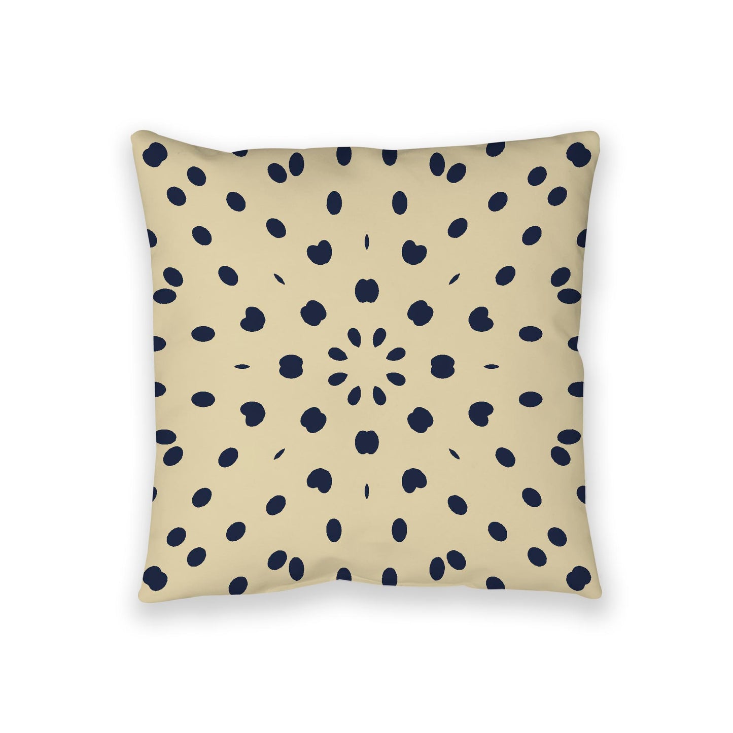Desert Sand Spun Polyester Floor Pillow, Navy Blue Burst on Top, Desert Sand Bottom, 36 x 36 inches