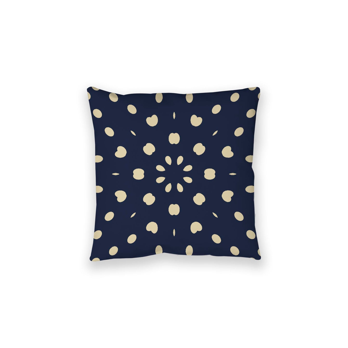 Navy Blue Spun Polyester Floor Pillow, Desert Sand Burst Pattern on Top, Navy Blue Bottom, 28 x 28 inches