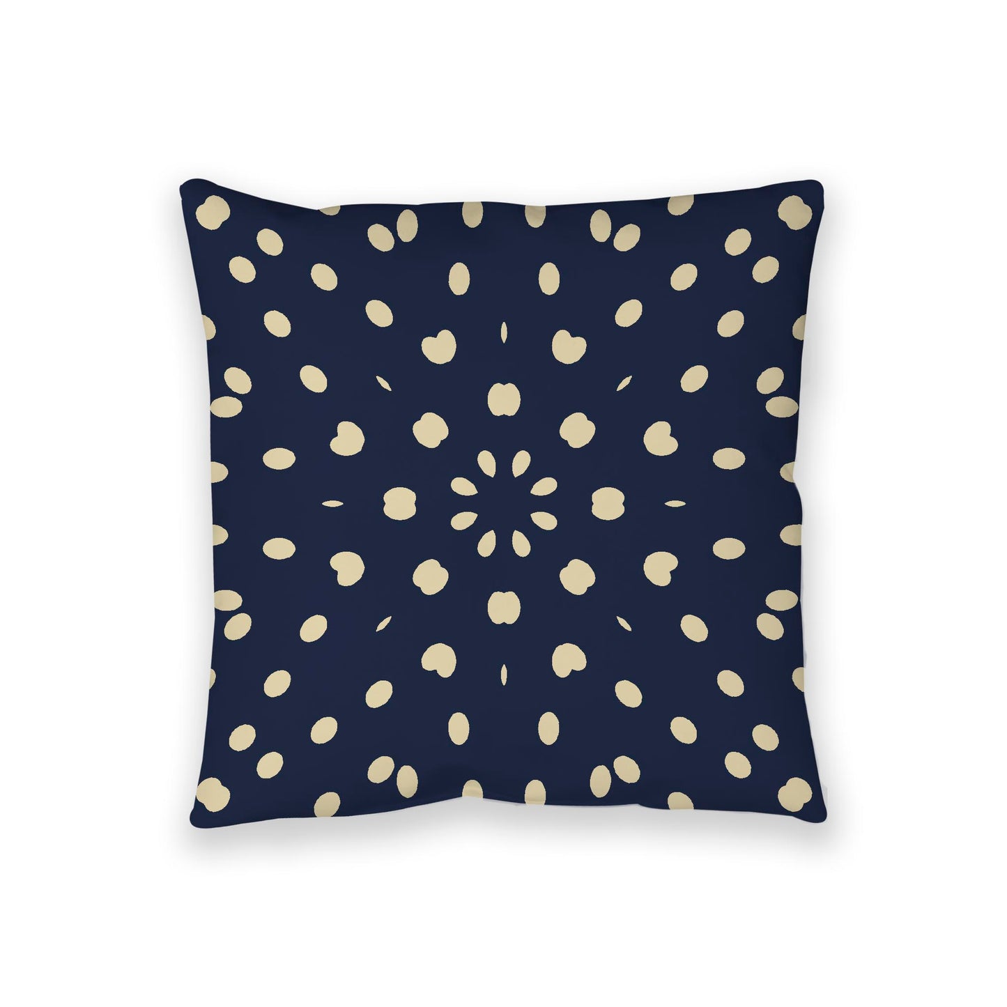 Navy Blue Spun Polyester Floor Pillow, Desert Sand Burst Pattern on Top, Navy Blue Bottom, 36 x 36 inches