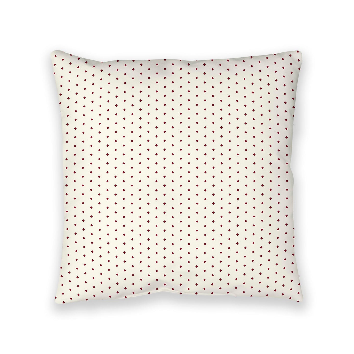 Pale Cream Spun Polyester Floor Pillow, Burgundy Red Diamonds on Top, Pale Cream Bottom, 40 x 40 inches