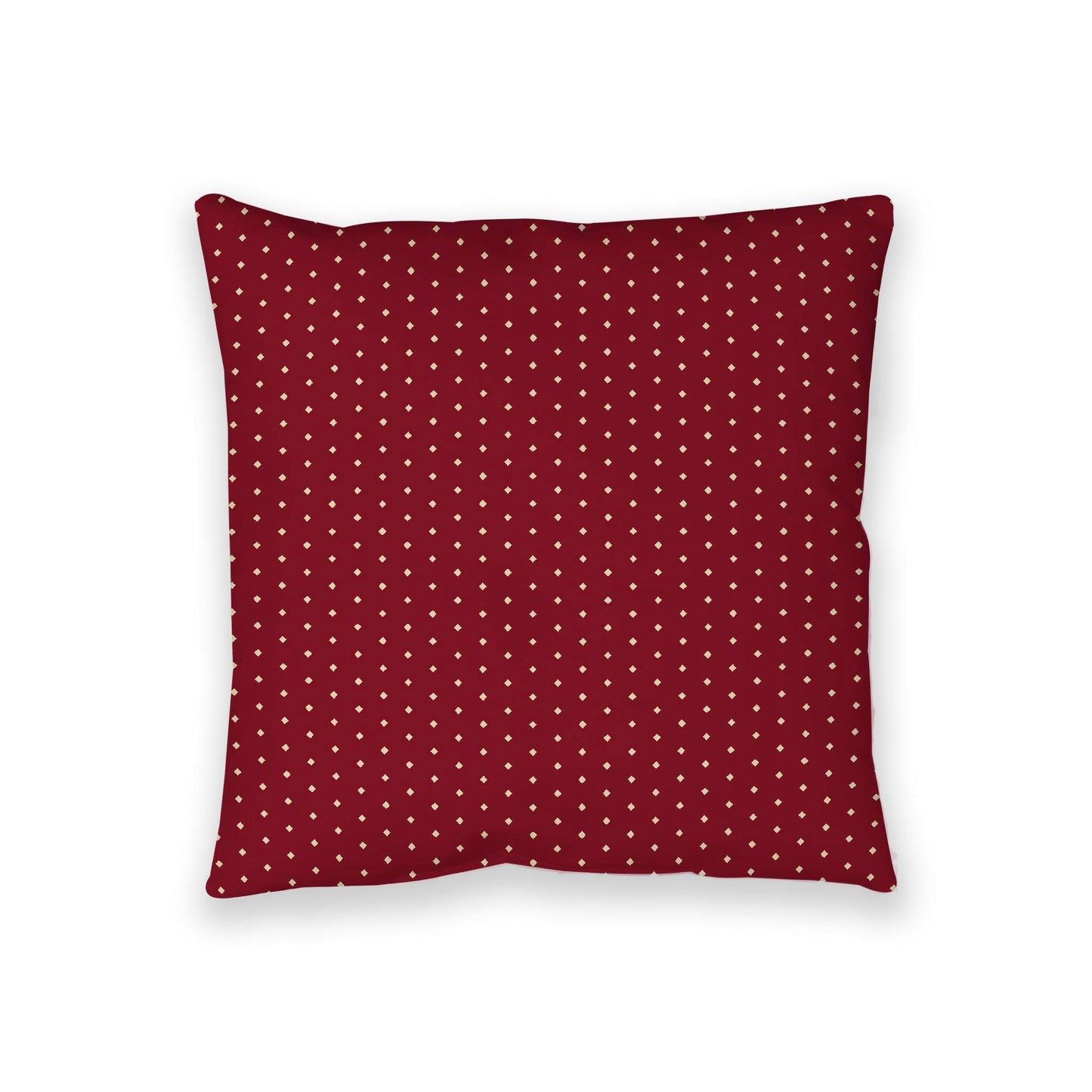 Burgundy Red Spun Polyester Floor Pillow, Desert Sand Diamonds on Top, Burgundy Red Bottom, 36 x 36 inches
