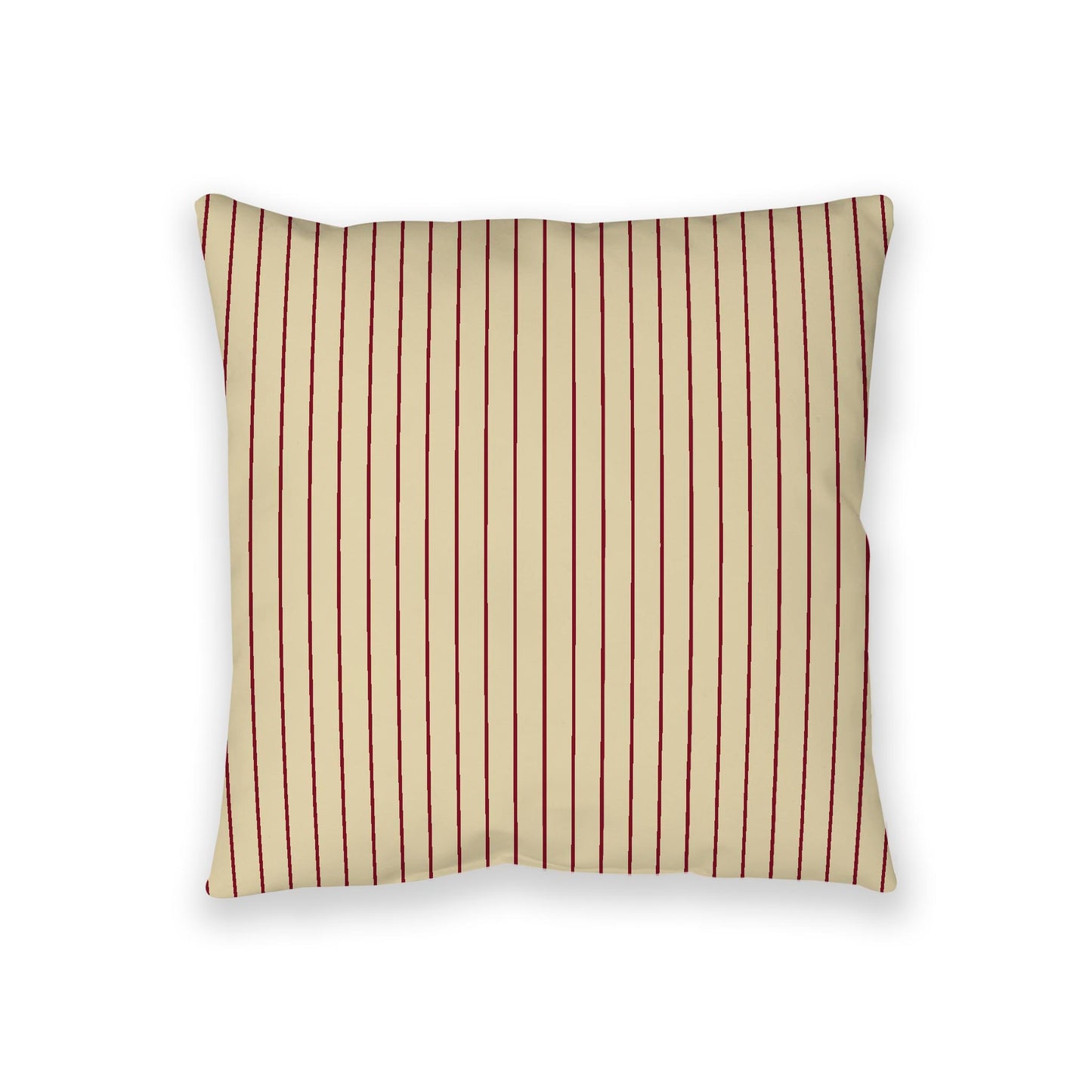 Desert Sand Spun Polyester Floor Pillow, Burgundy Red Stripes on Top, Desert Sand Bottom, 36 x 36 inches