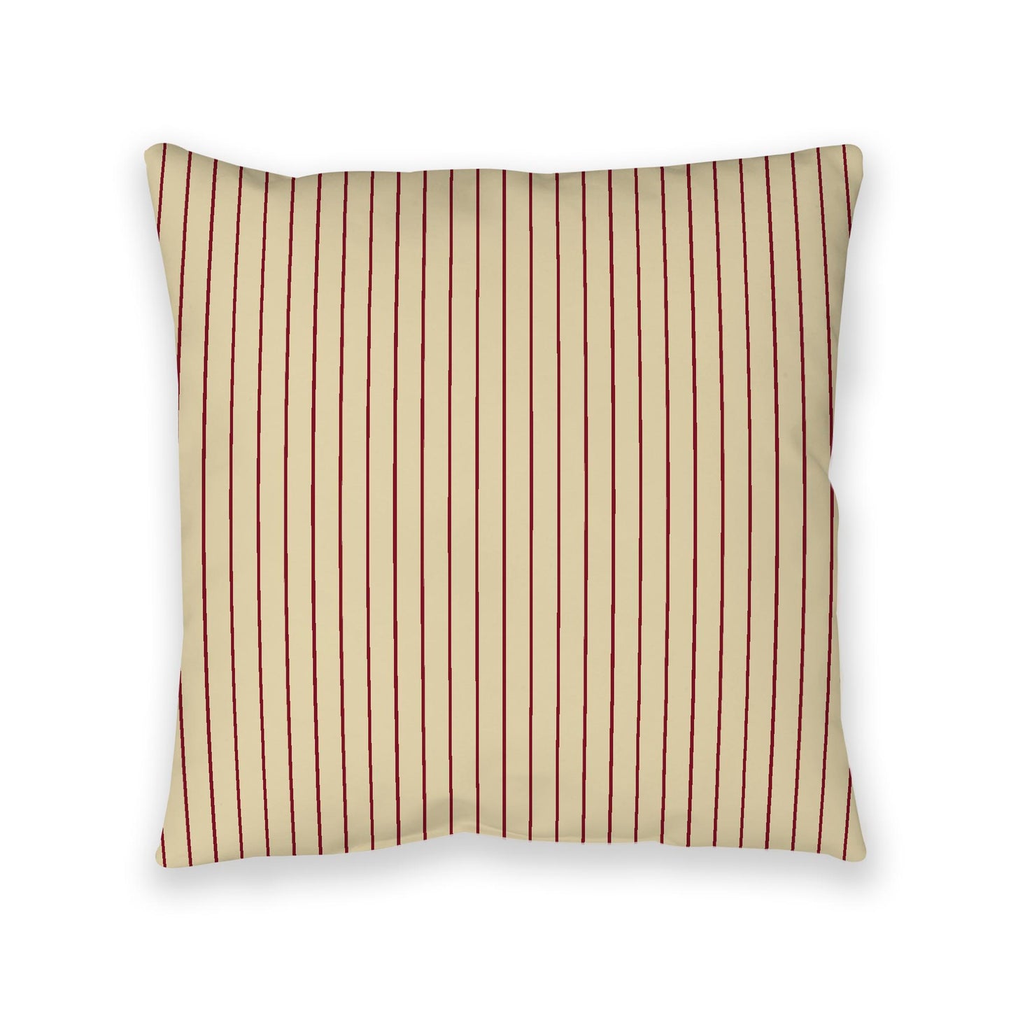 Desert Sand Spun Polyester Floor Pillow, Burgundy Red Stripes on Top, Desert Sand Bottom, 40 x 40 inches