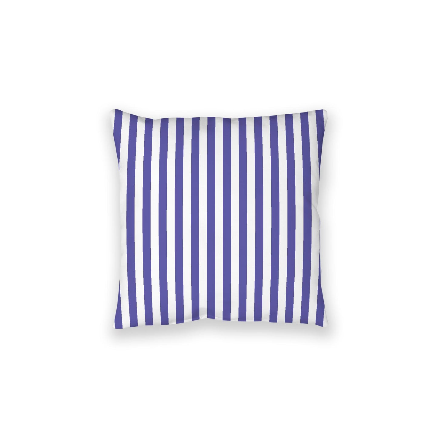White Spun Polyester Floor Pillow, Bold Purple Bars on Top, White Bottom, 28 x 28 inches
