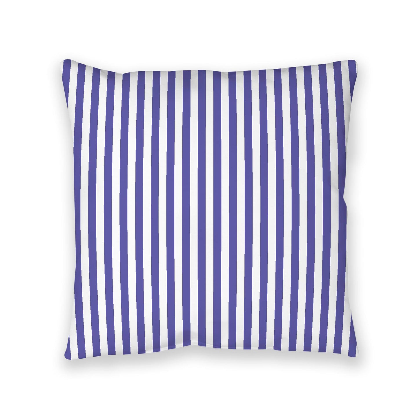 White Spun Polyester Floor Pillow, Bold Purple Bars on Top, White Bottom, 40 x 40 inches