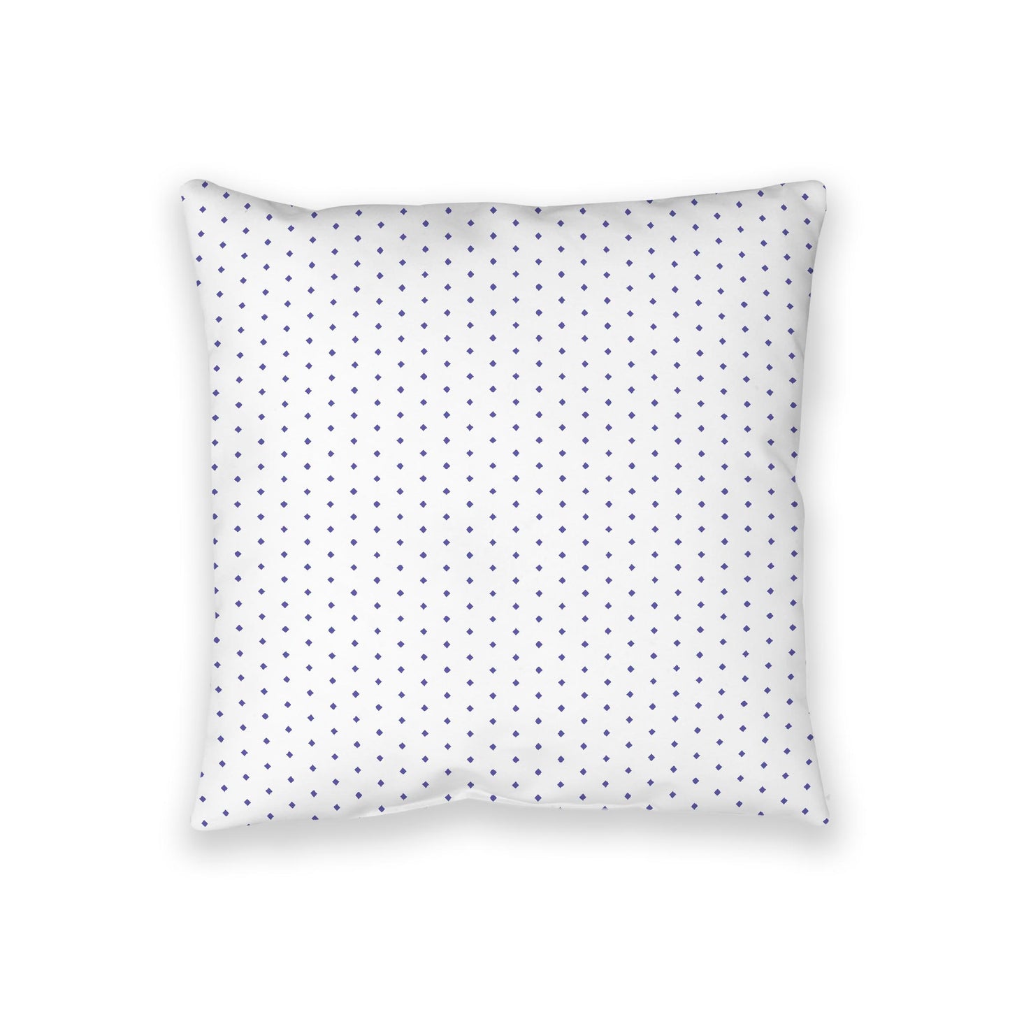 White Spun Polyester Floor Pillow, Purple Diamonds on Top, White Bottom, 36 x 36 inches
