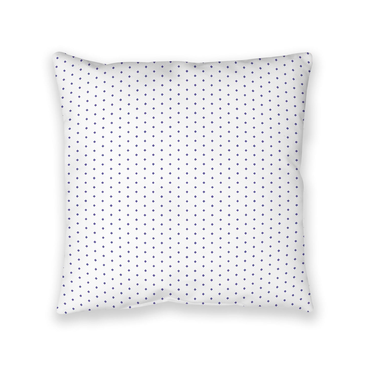 White Spun Polyester Floor Pillow, Purple Diamonds on Top, White Bottom, 40 x 40 inches