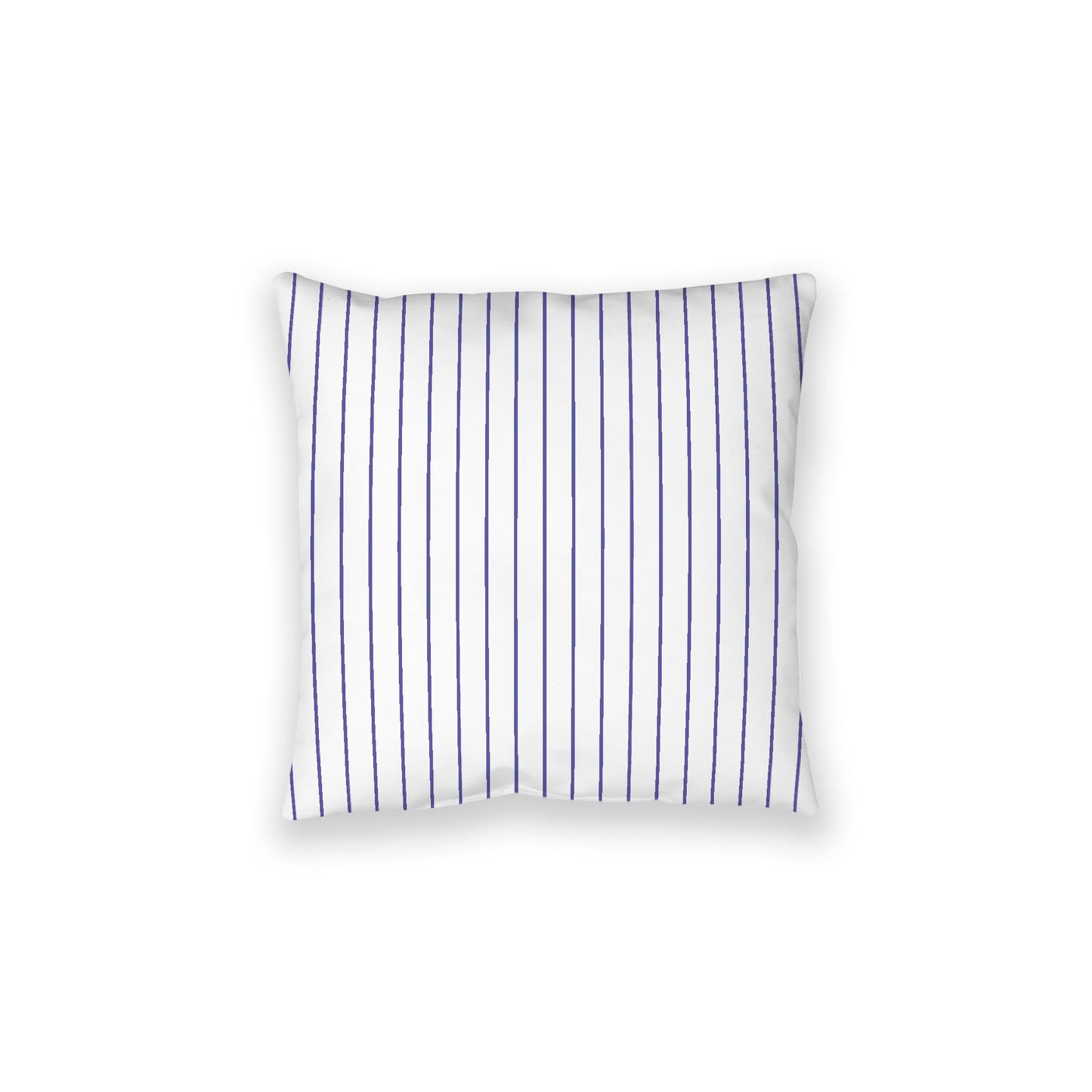 White Spun Polyester Floor Pillow, Purple Stripes on Top, White Bottom, 28 x 28 inches