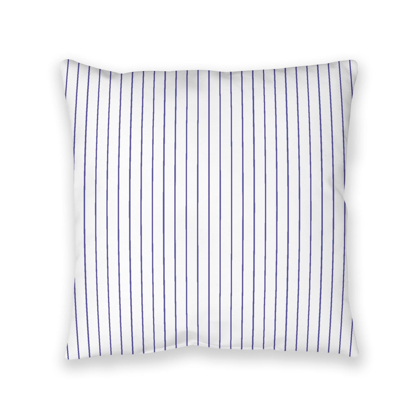 White Spun Polyester Floor Pillow, Purple Stripes on Top, White Bottom, 40 x 40 inches